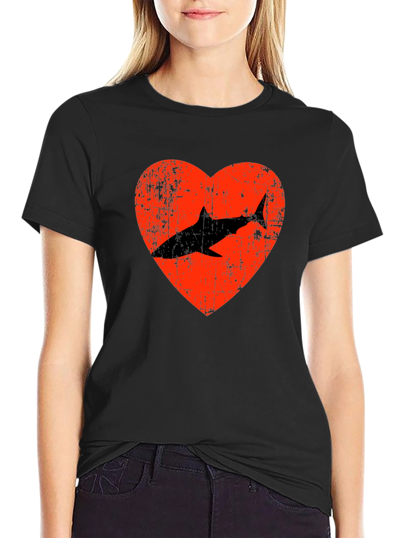 Shark Heart Graphic Tee - Love Sharks T-Shirt