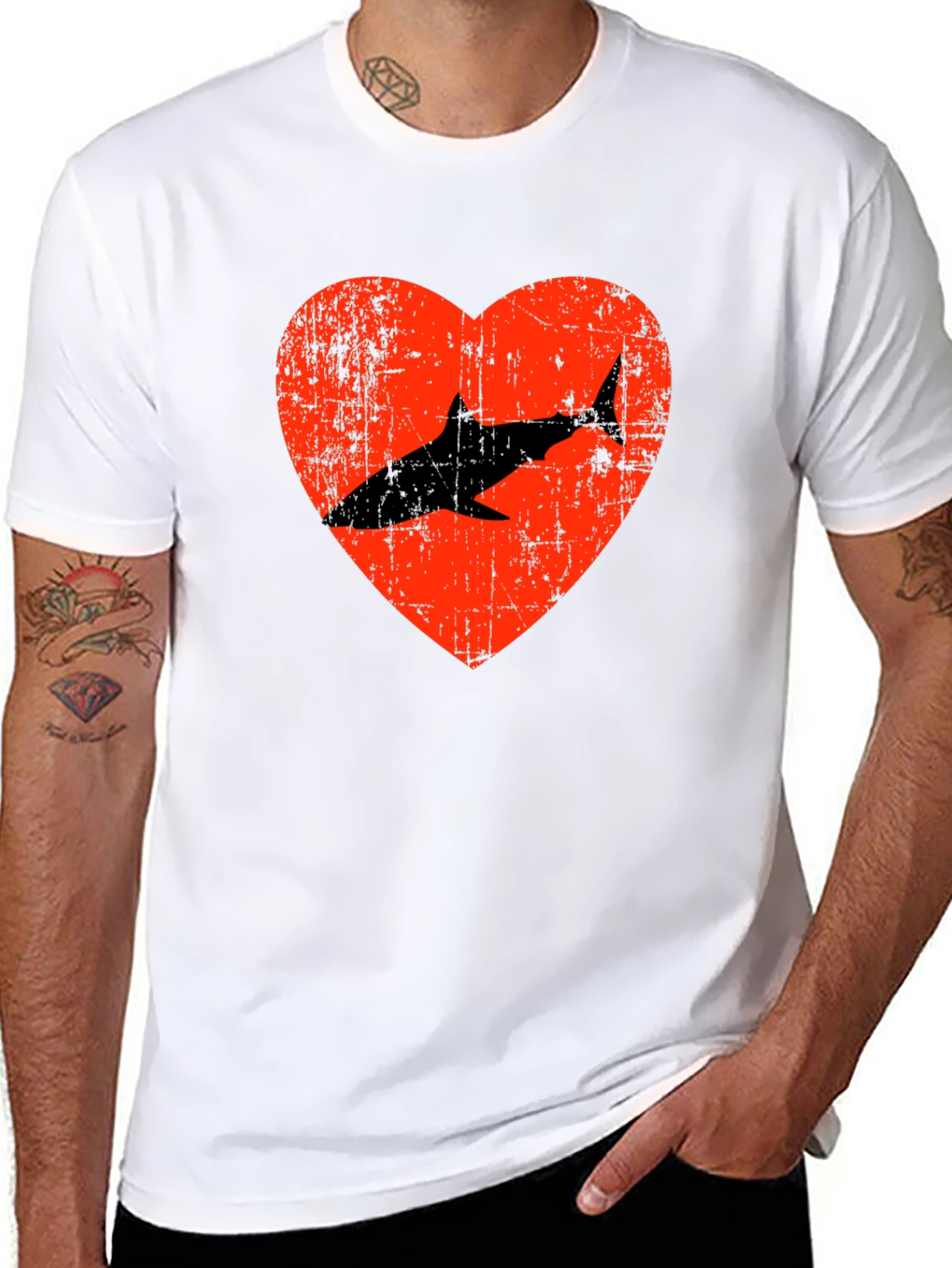 Shark Heart Graphic Tee - Love Sharks T-Shirt