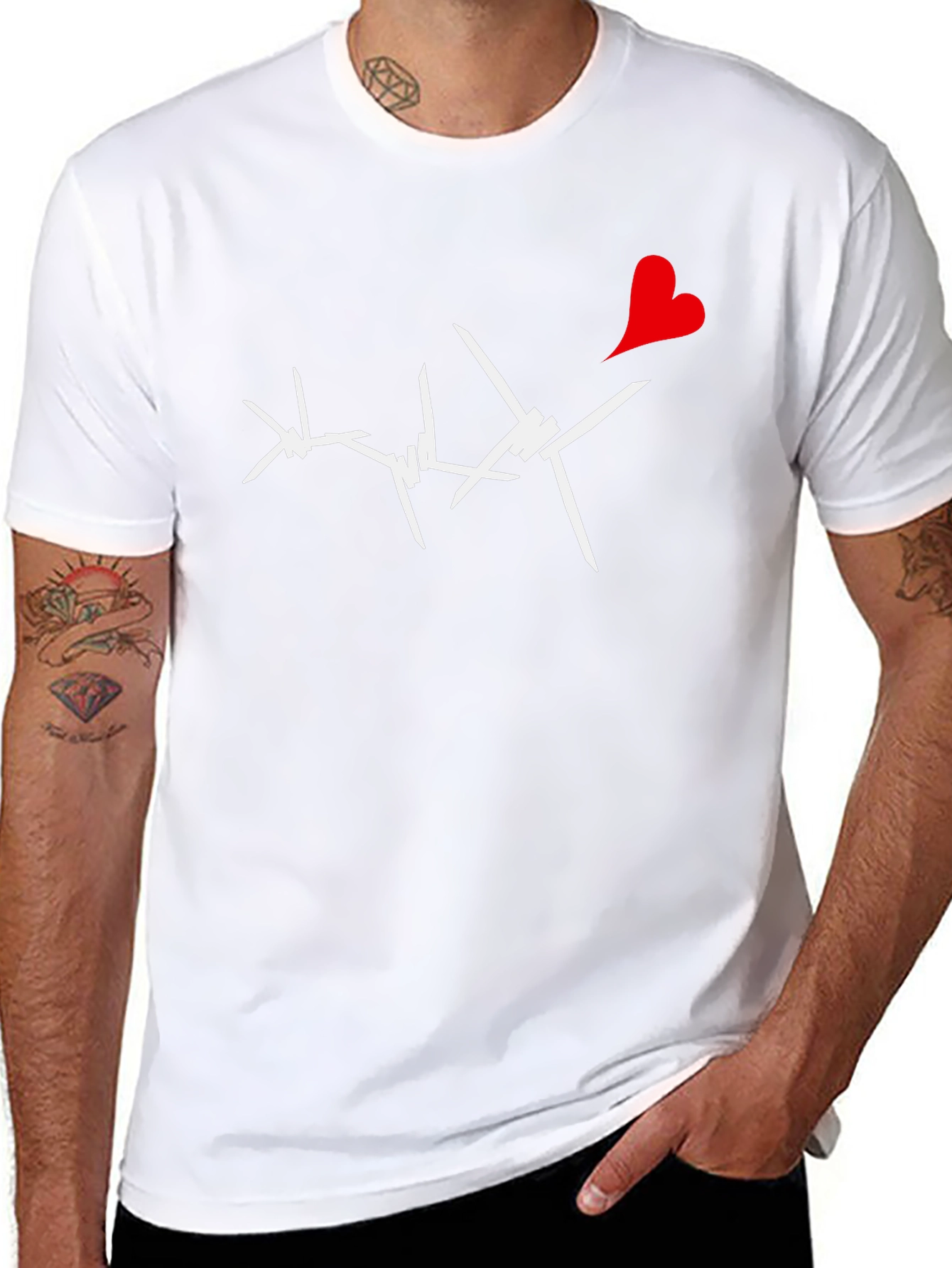 Barbed Heart Graphic Tee - Edgy Love