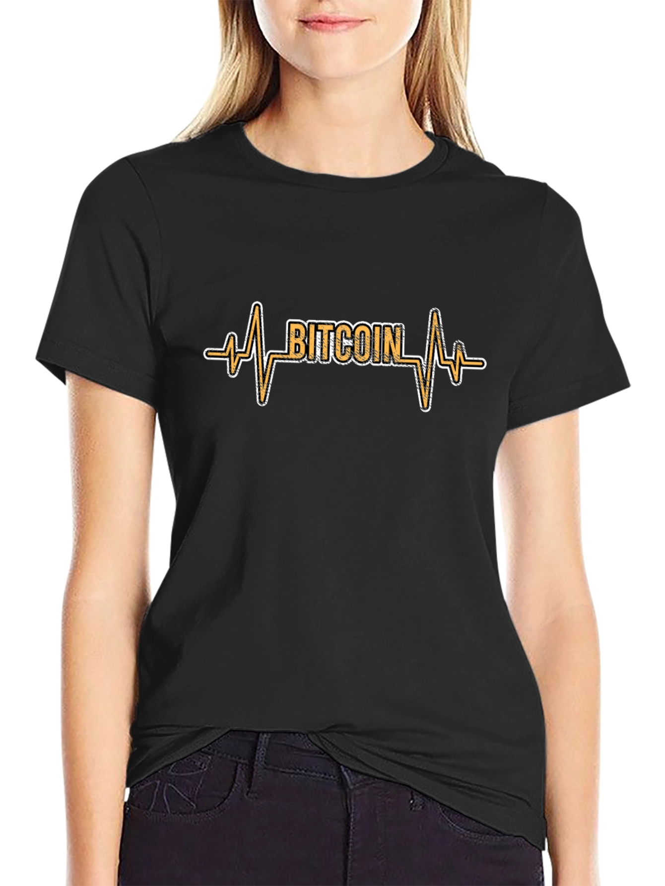 Bitcoin Heartbeat Black T-Shirt