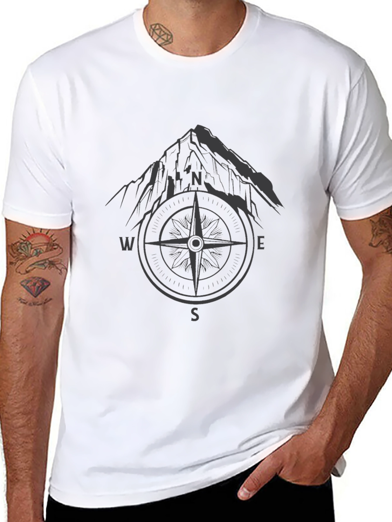 Mountain Compass Graphic Tee - Adventure Awaits!