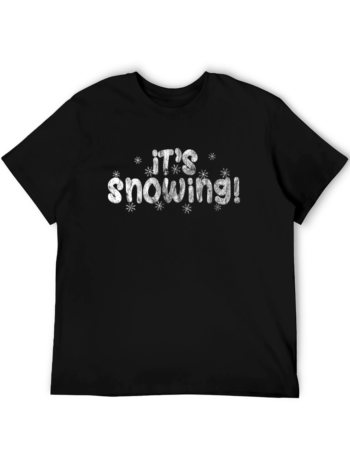 Its Snowing! Graphic Print Black T-Shirt