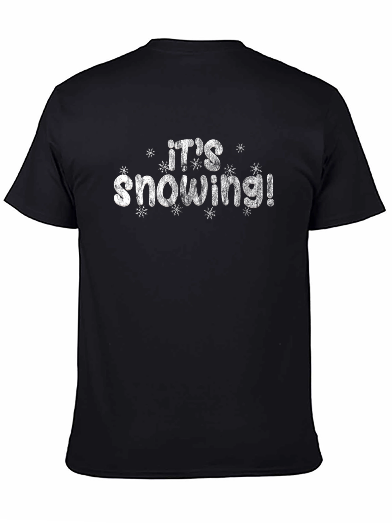 Its Snowing! Graphic Print Black T-Shirt