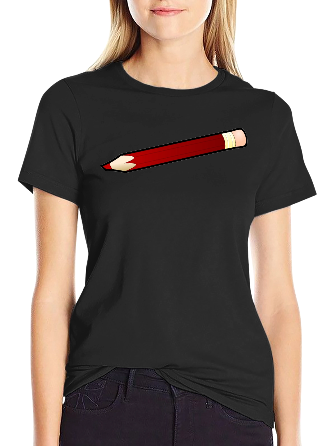 Pencil Graphic Black T-Shirt