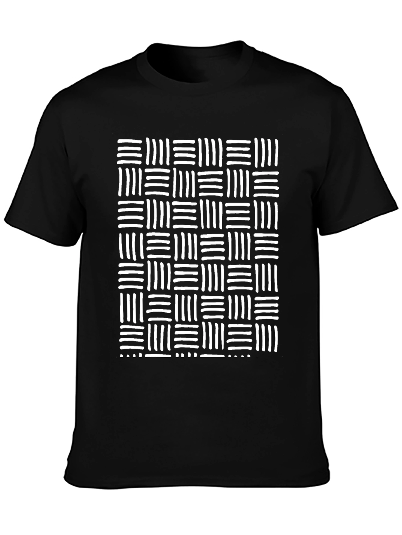 Modern Geometric Pattern Black T-Shirt