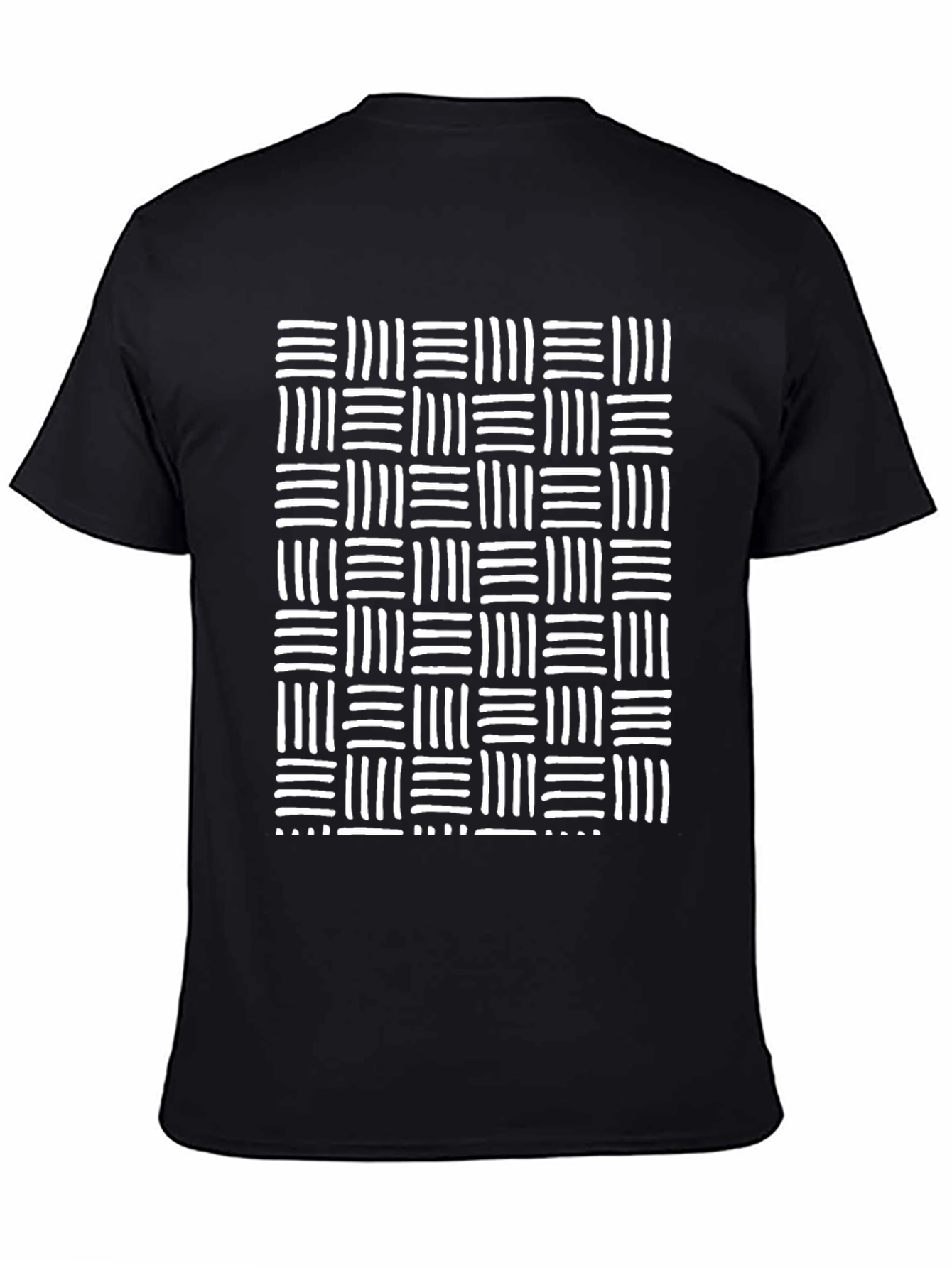 Modern Geometric Pattern Black T-Shirt