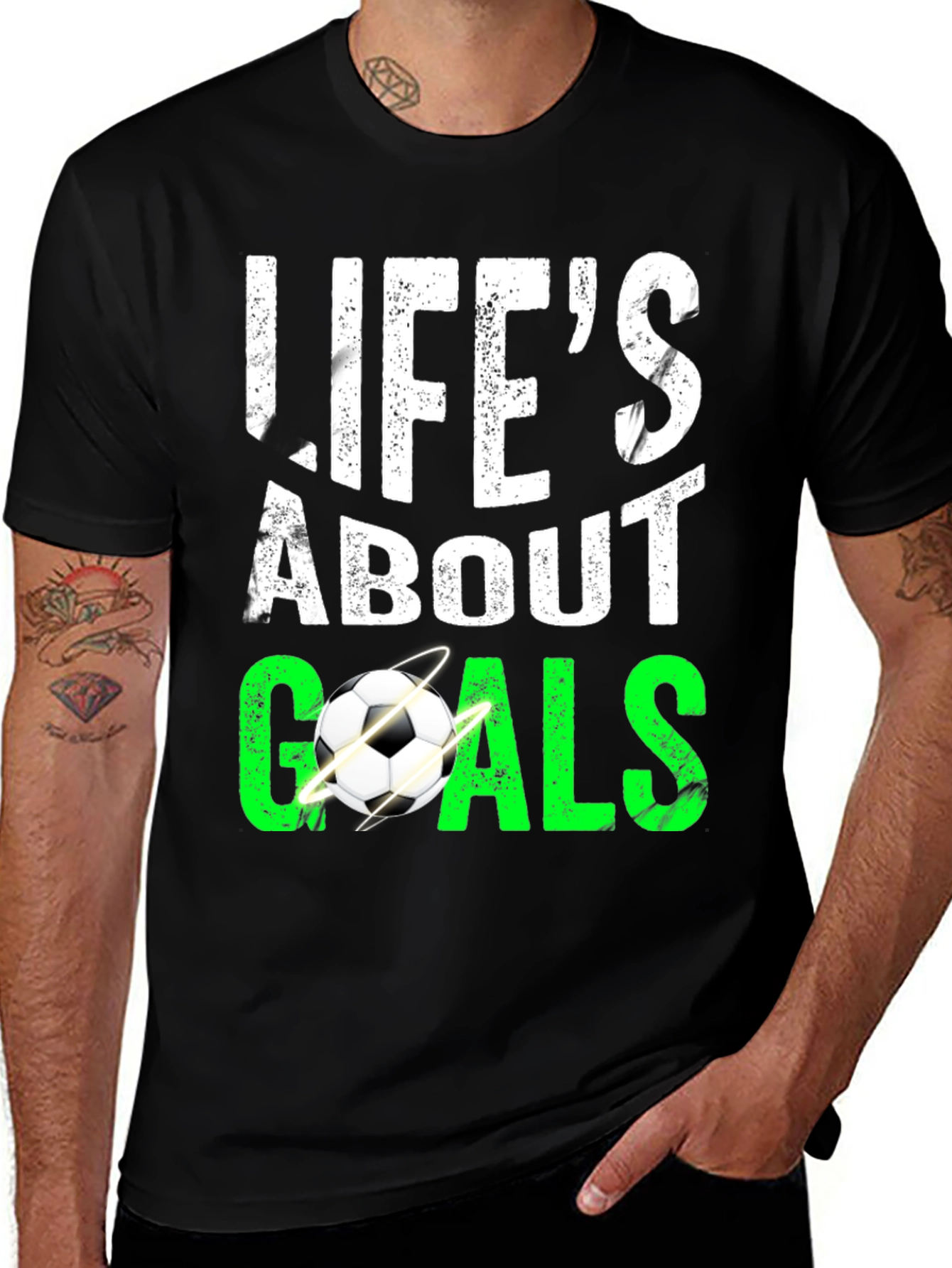 Lifes About Goals Soccer Graphic T-Shirt