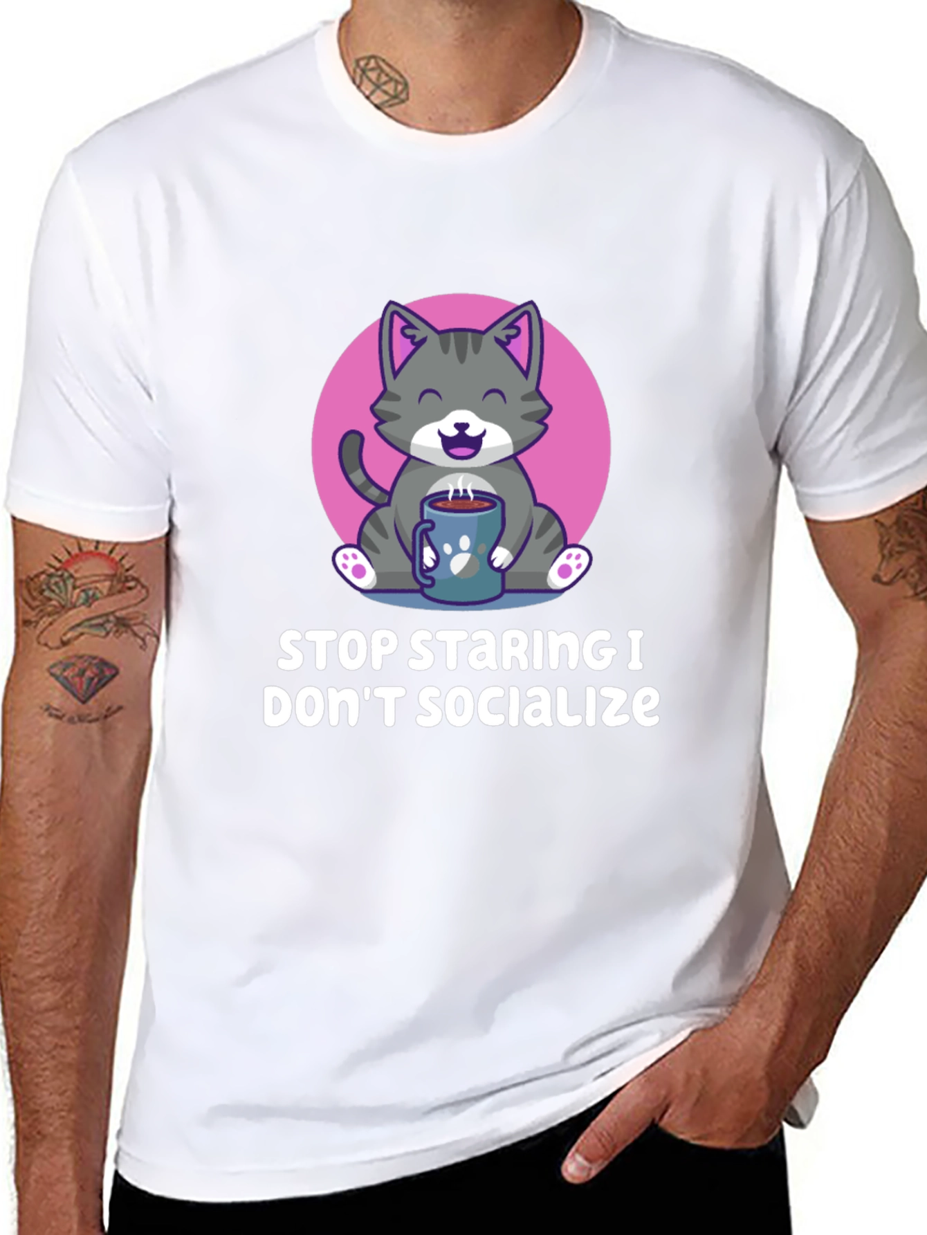 Funny Cat Lover T-Shirt - Introvert Design