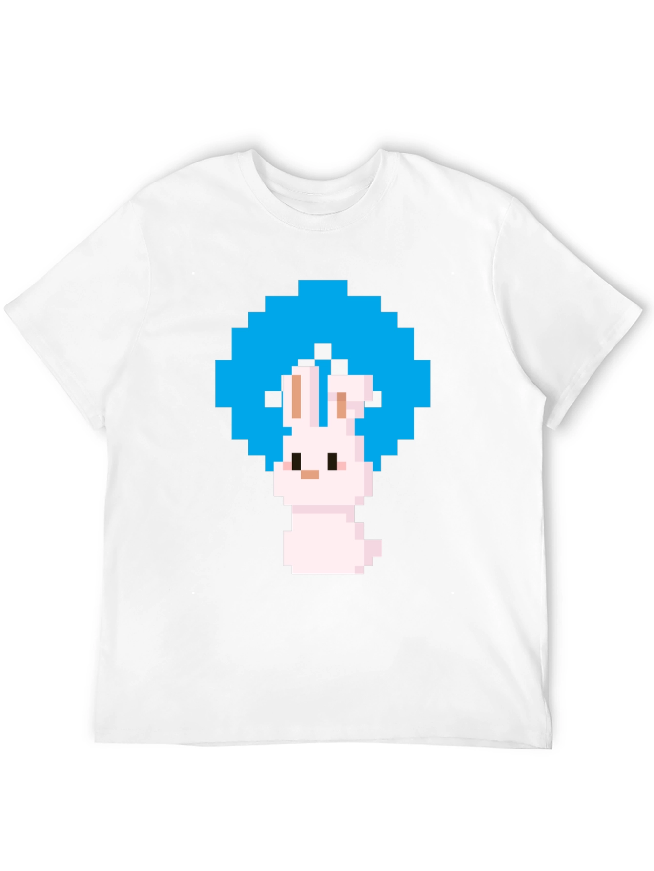 Pixel Art Bunny Black T-Shirt