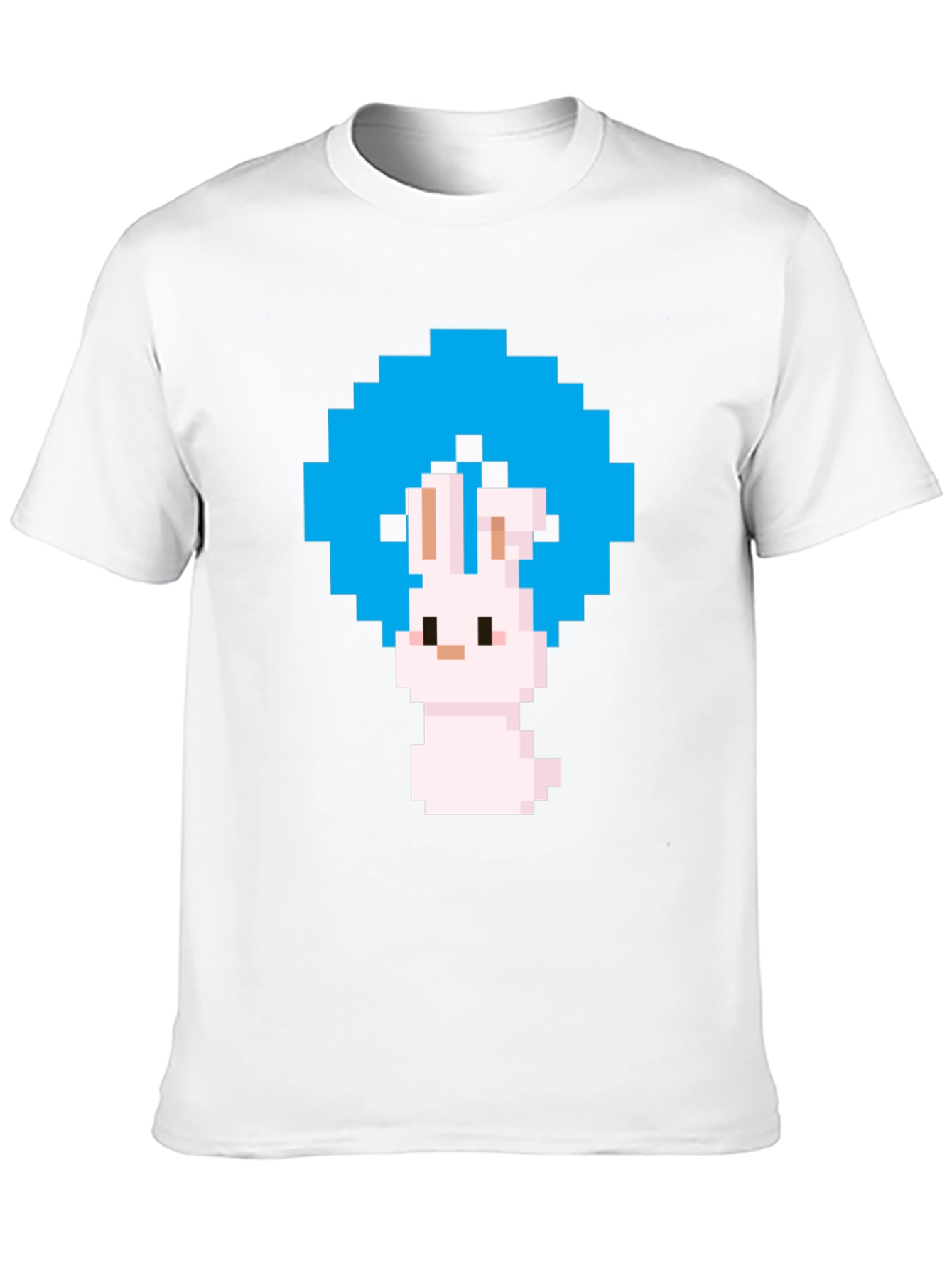 Pixel Art Bunny Black T-Shirt
