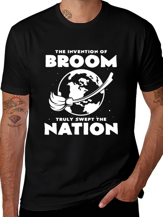 Broom Invention T-Shirt Funny Cleaning Design