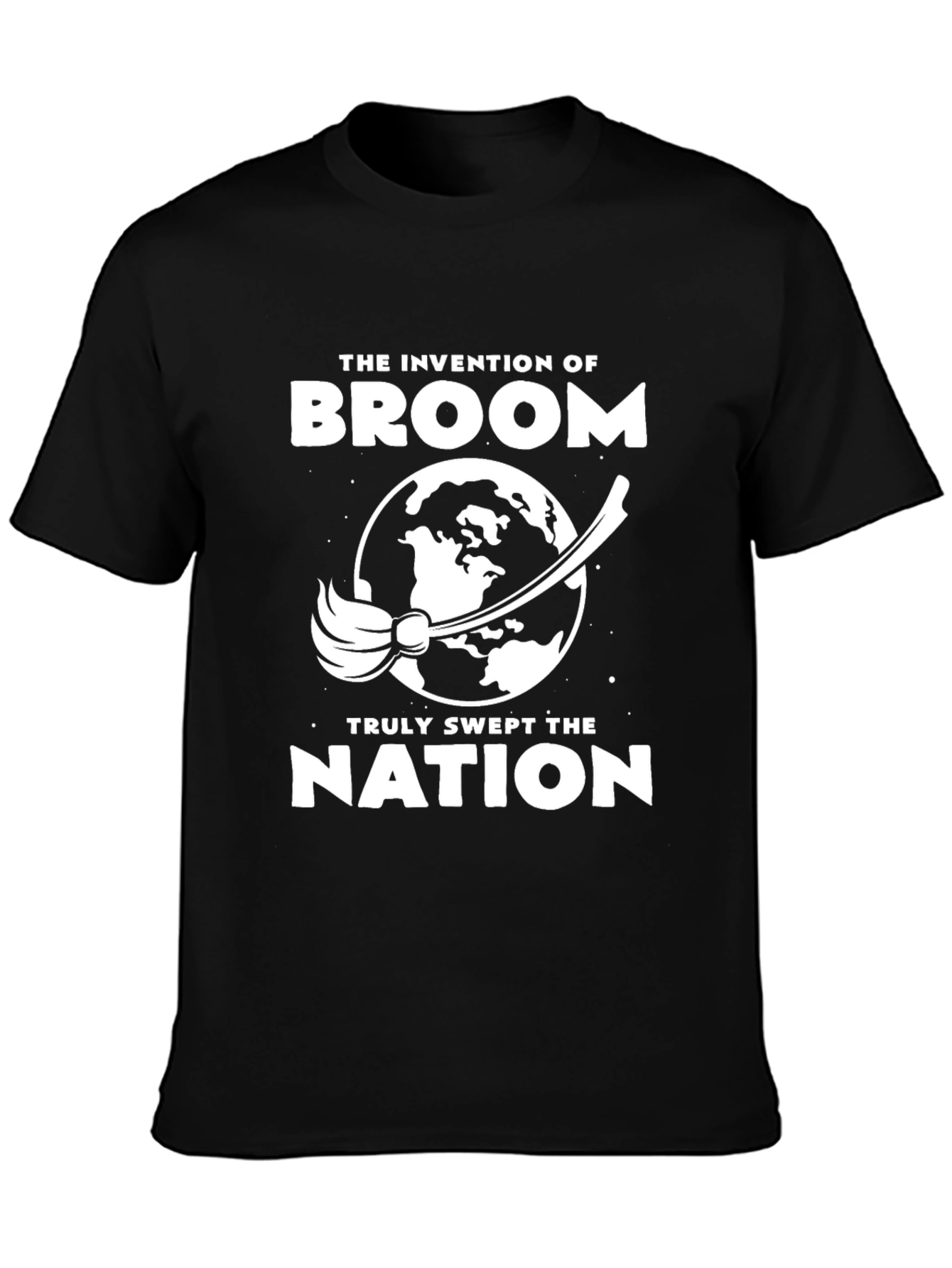 Broom Invention T-Shirt Funny Cleaning Design