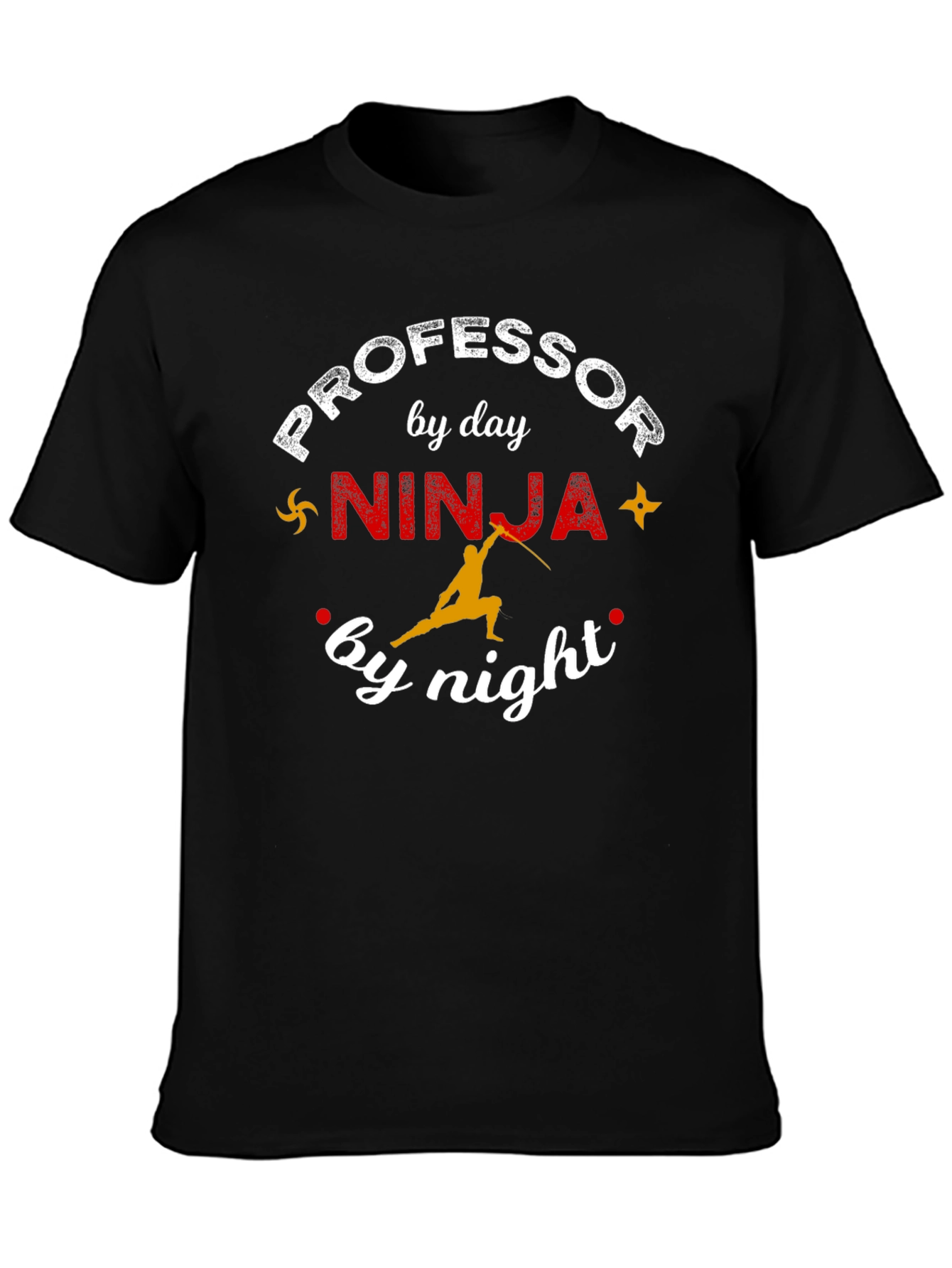 Professor by Day Ninja by Night Black T-Shirt