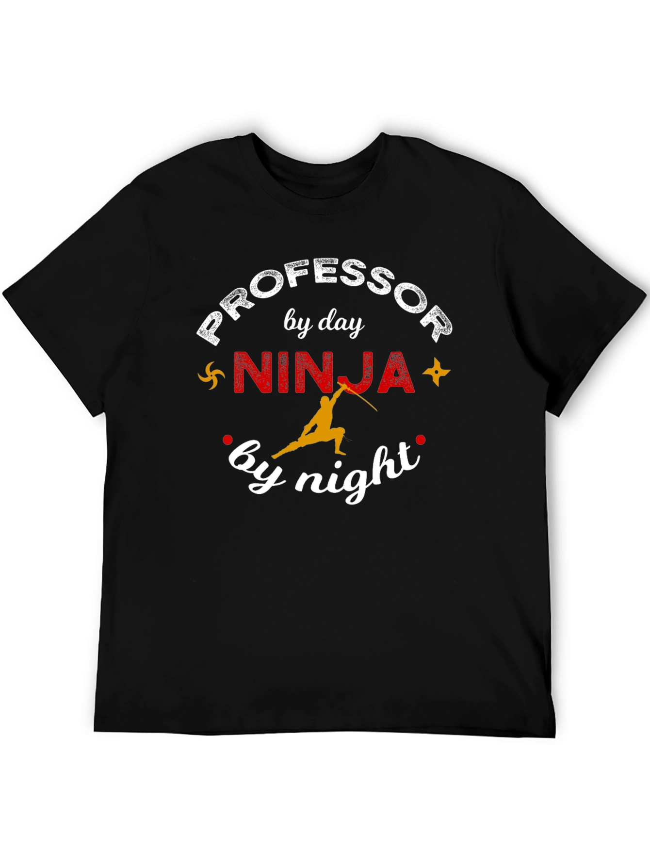 Professor by Day Ninja by Night Black T-Shirt