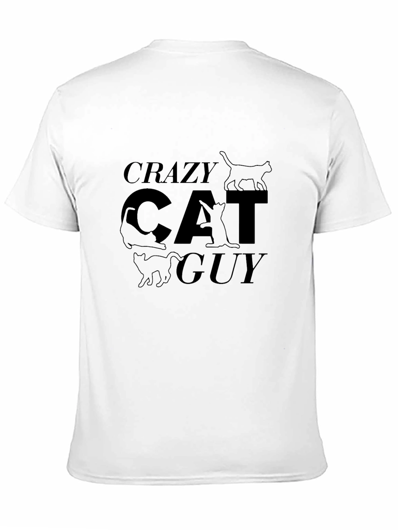 Crazy Cat Guy Black T-Shirt