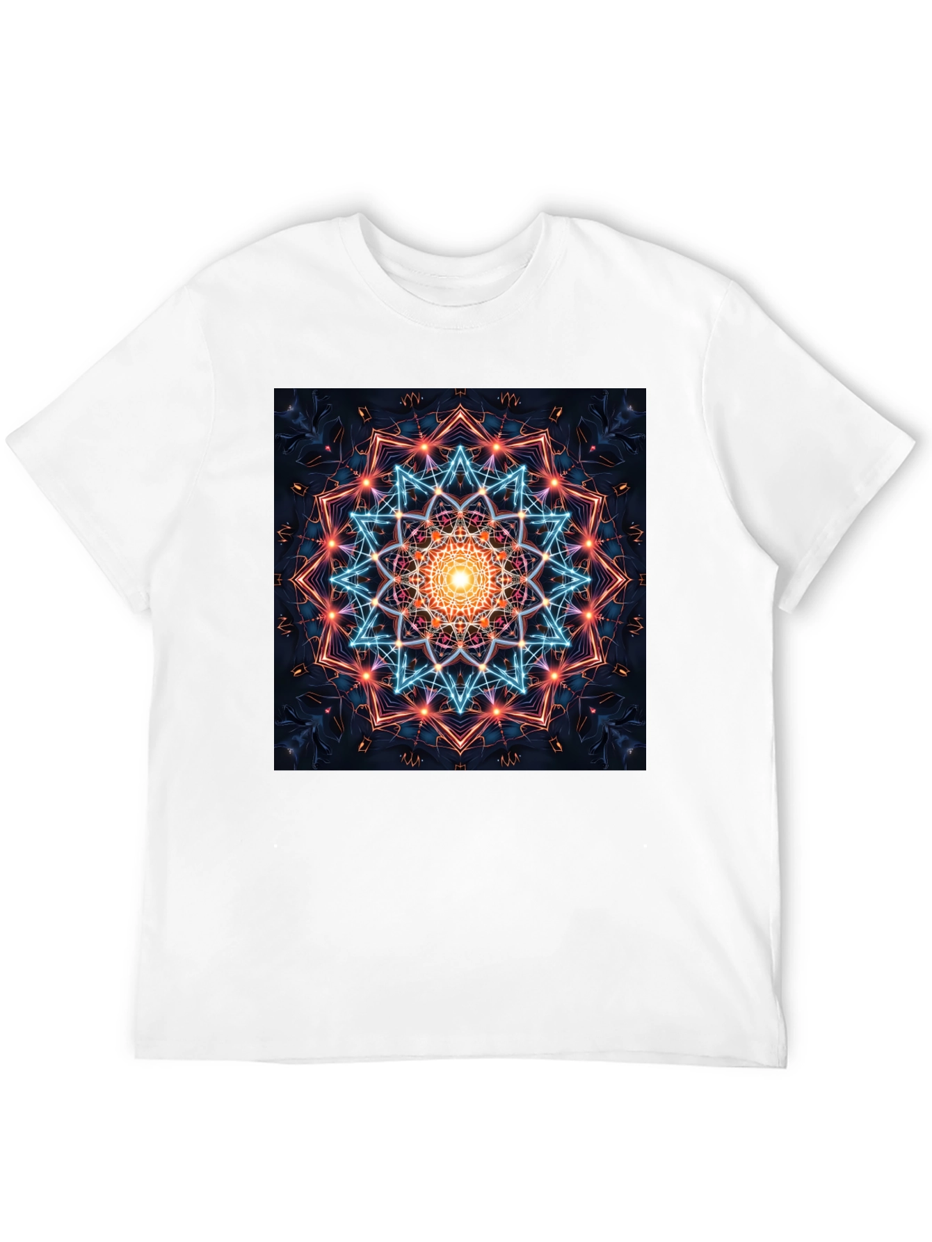 Geometric Mandala Graphic T-Shirt - Black