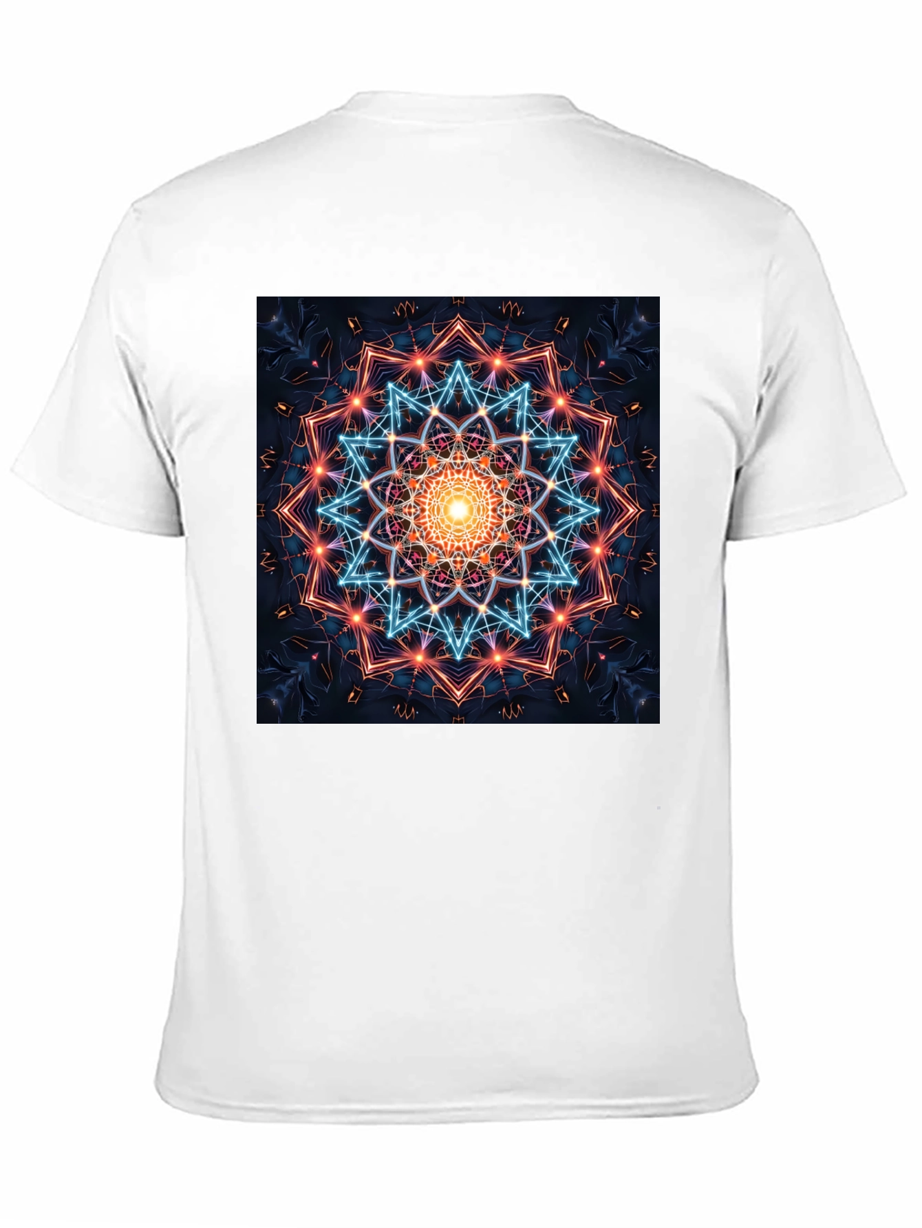 Geometric Mandala Graphic T-Shirt - Black