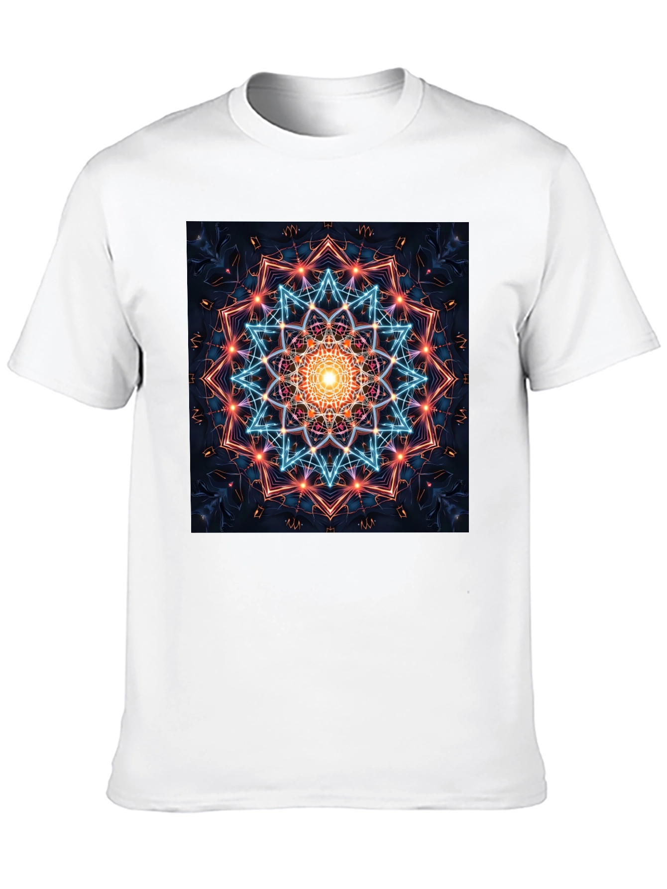Geometric Mandala Graphic T-Shirt - Black
