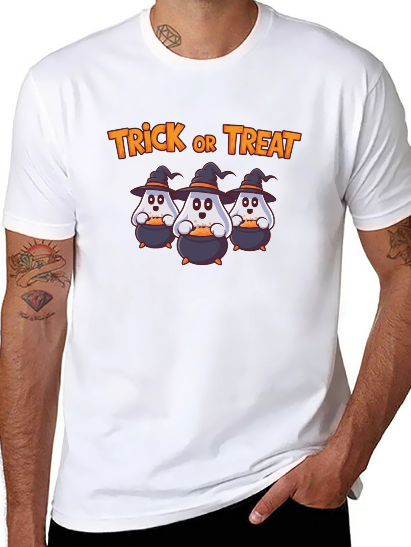 Halloween Ghost T-Shirt Trick or Treat Design
