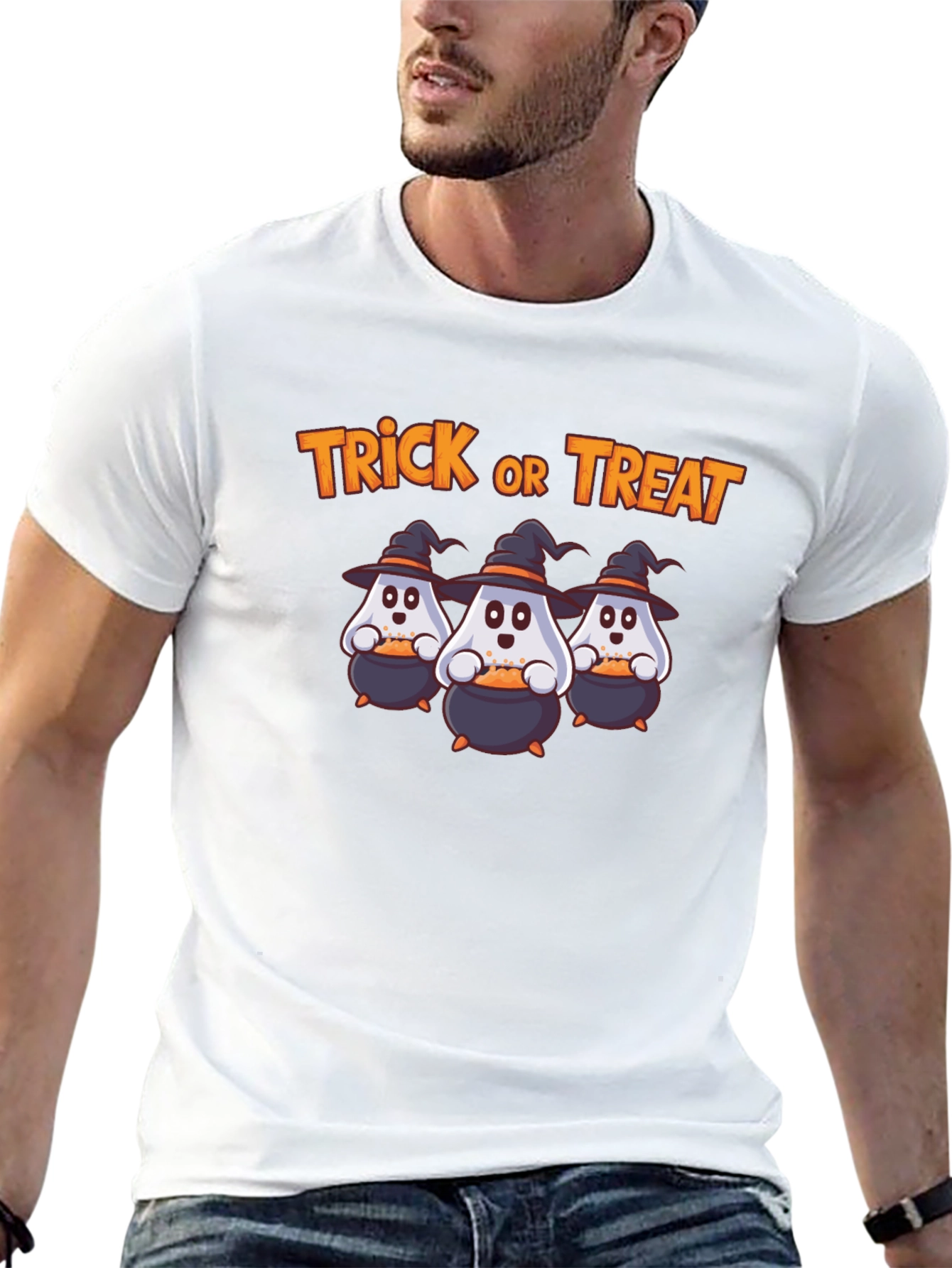 Halloween Ghost T-Shirt Trick or Treat Design