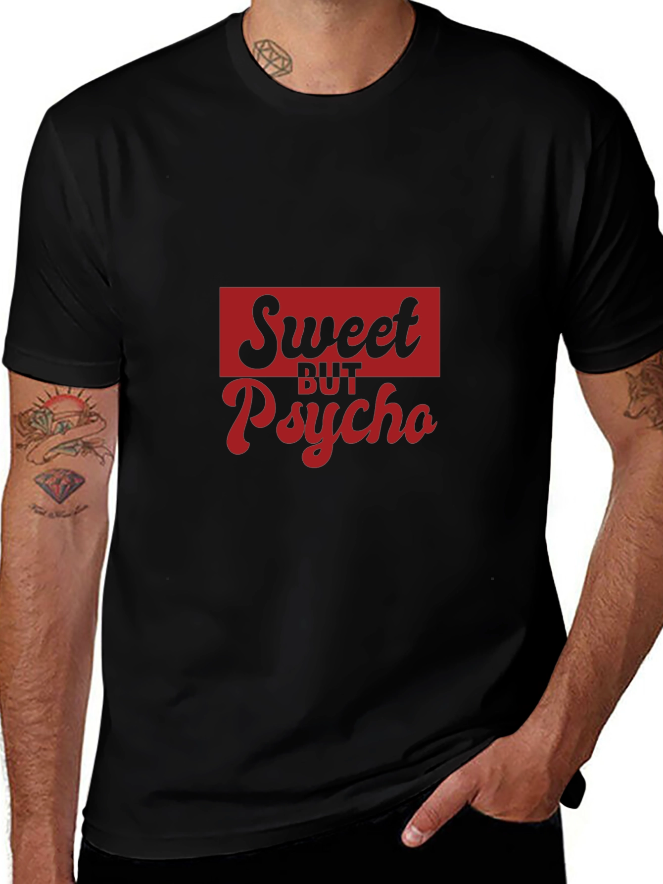 Sweet But Psycho Graphic Tee - Black Cotton T-Shirt