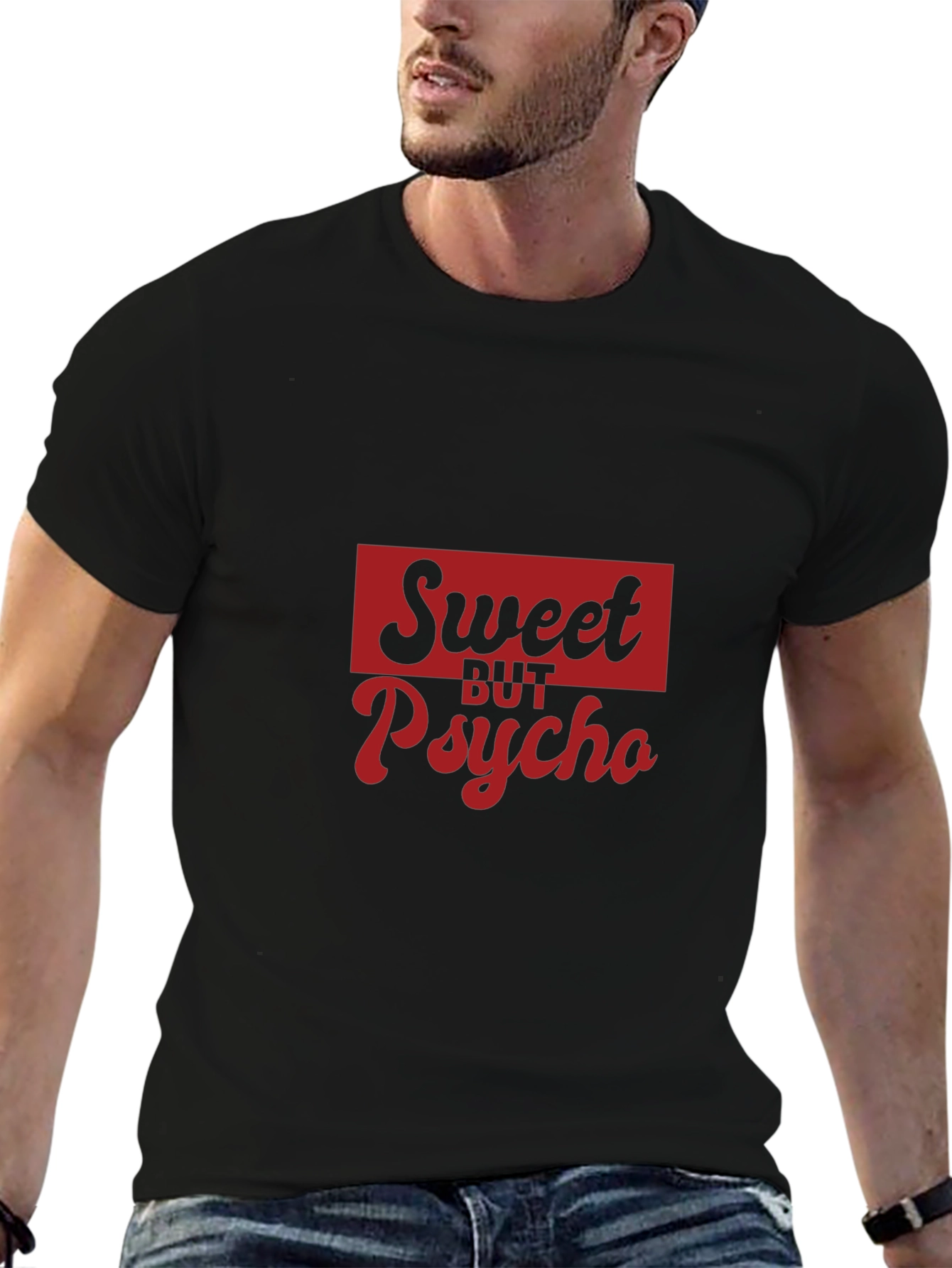 Sweet But Psycho Graphic Tee - Black Cotton T-Shirt