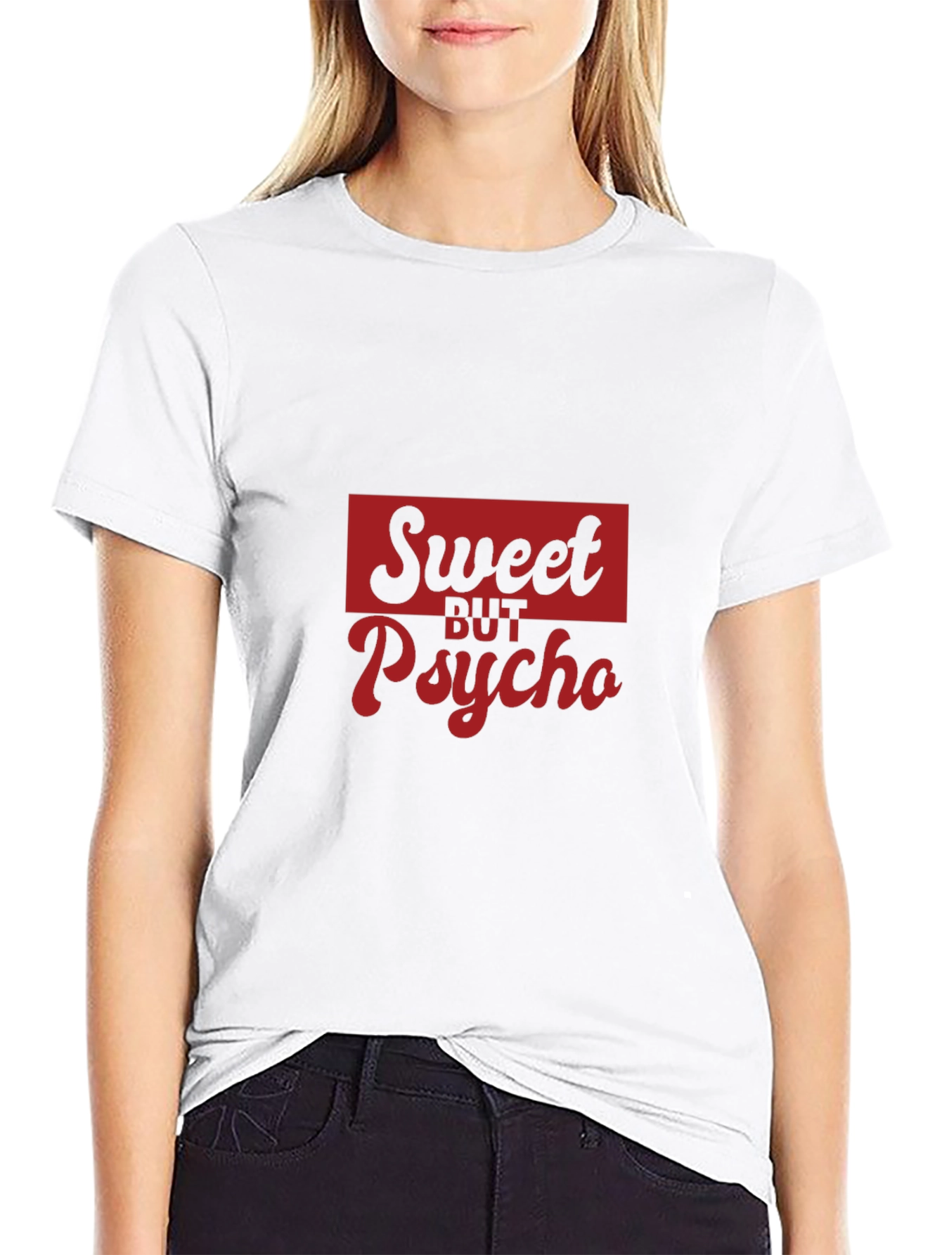 Sweet But Psycho Graphic Tee - Black Cotton T-Shirt