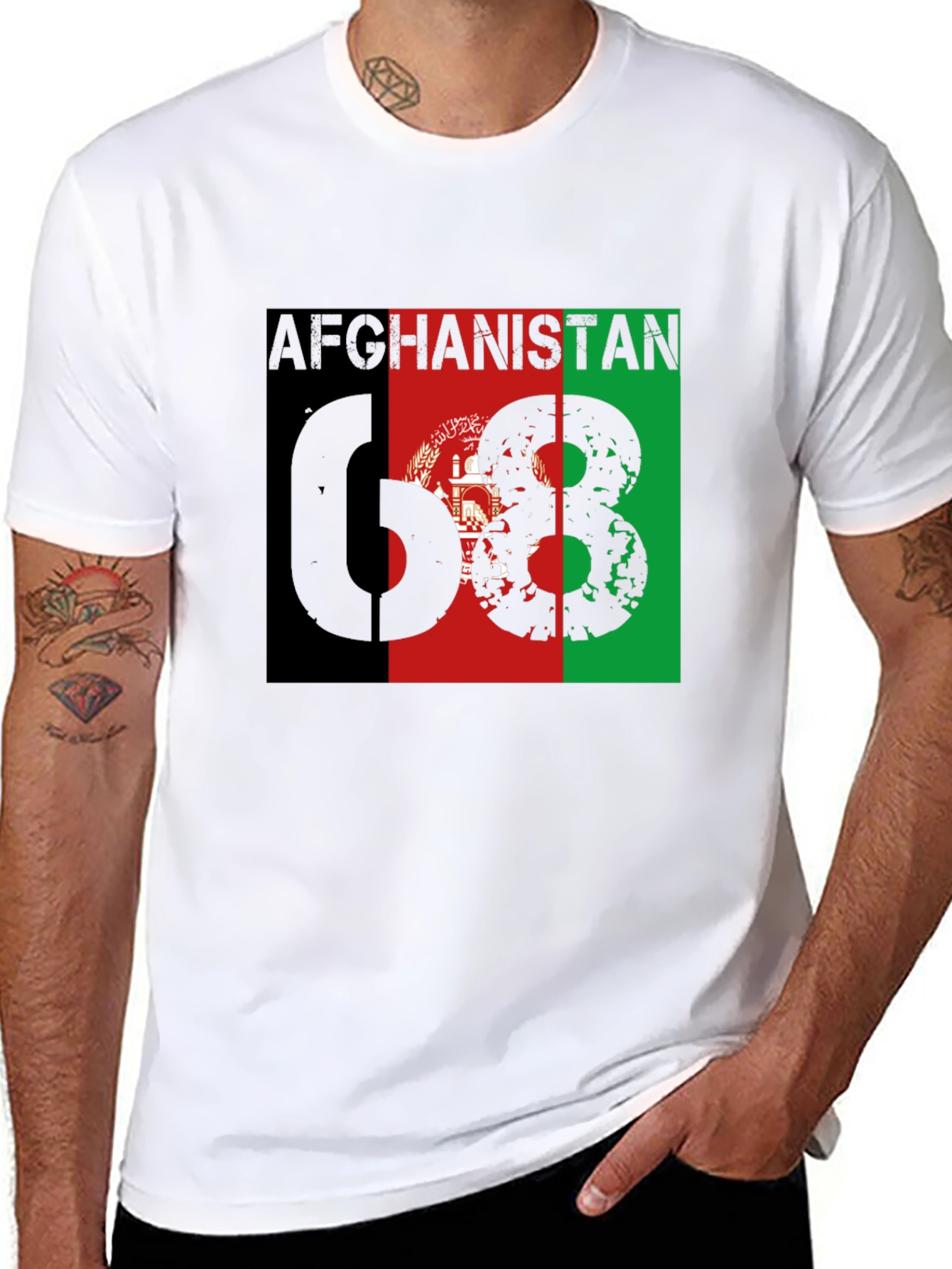 Afghanistan Flag T-Shirt - 68 Grunge Design