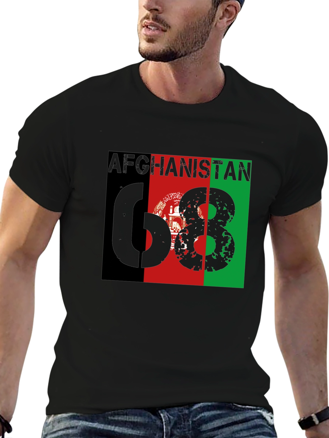Afghanistan Flag T-Shirt - 68 Grunge Design