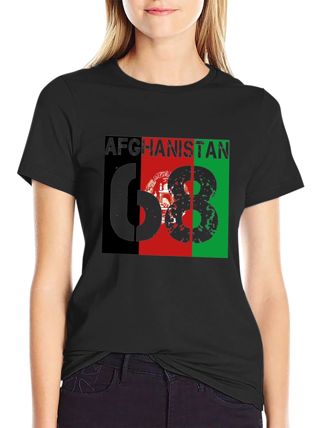Afghanistan Flag T-Shirt - 68 Grunge Design