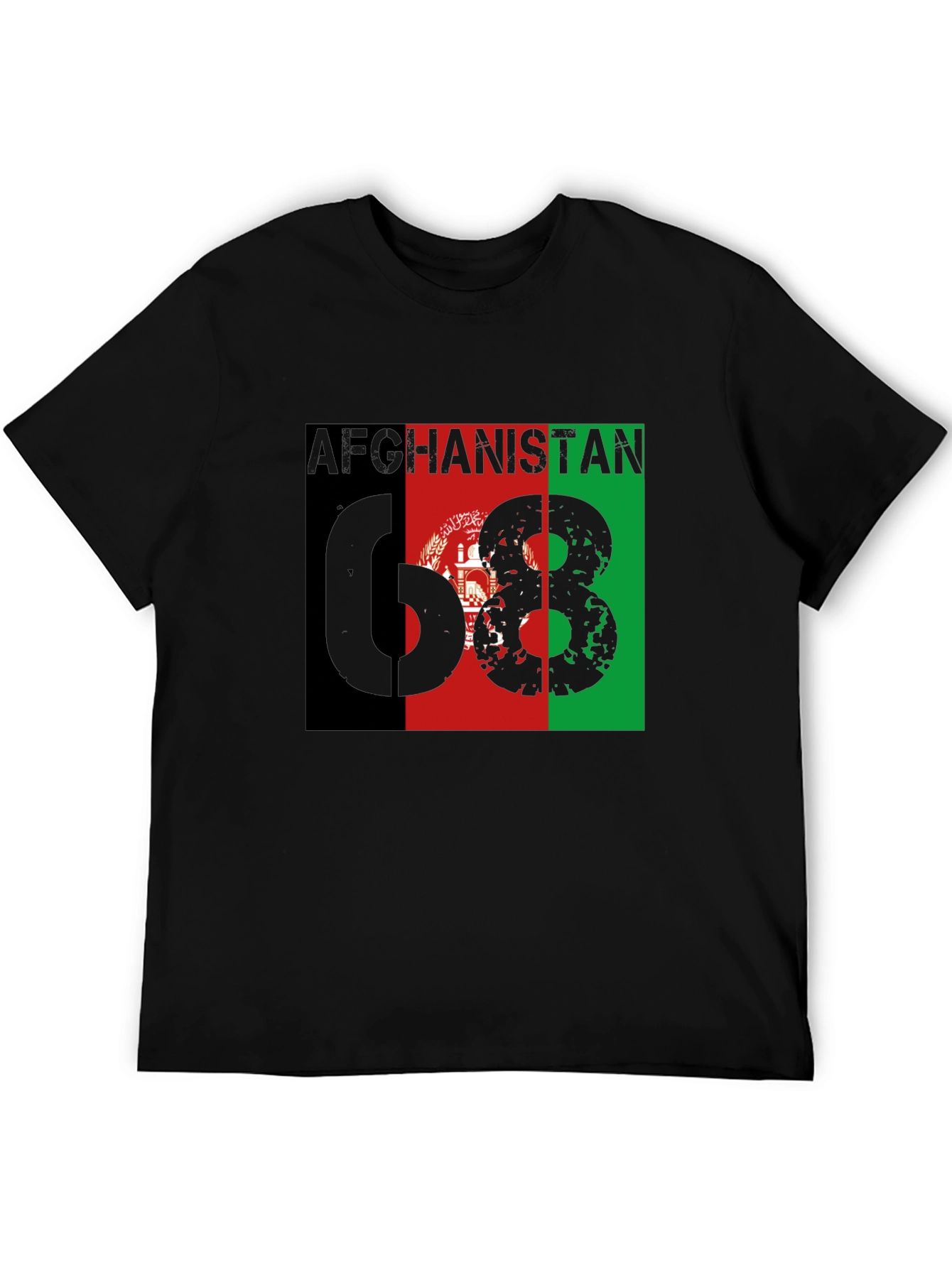 Afghanistan Flag T-Shirt - 68 Grunge Design