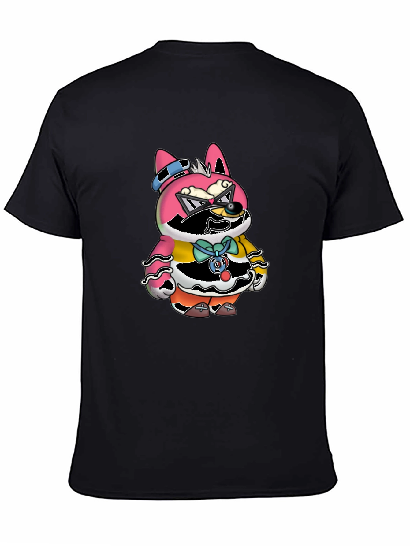 Funky Animal Graphic Tee - Unisex Black Cotton T-Shirt