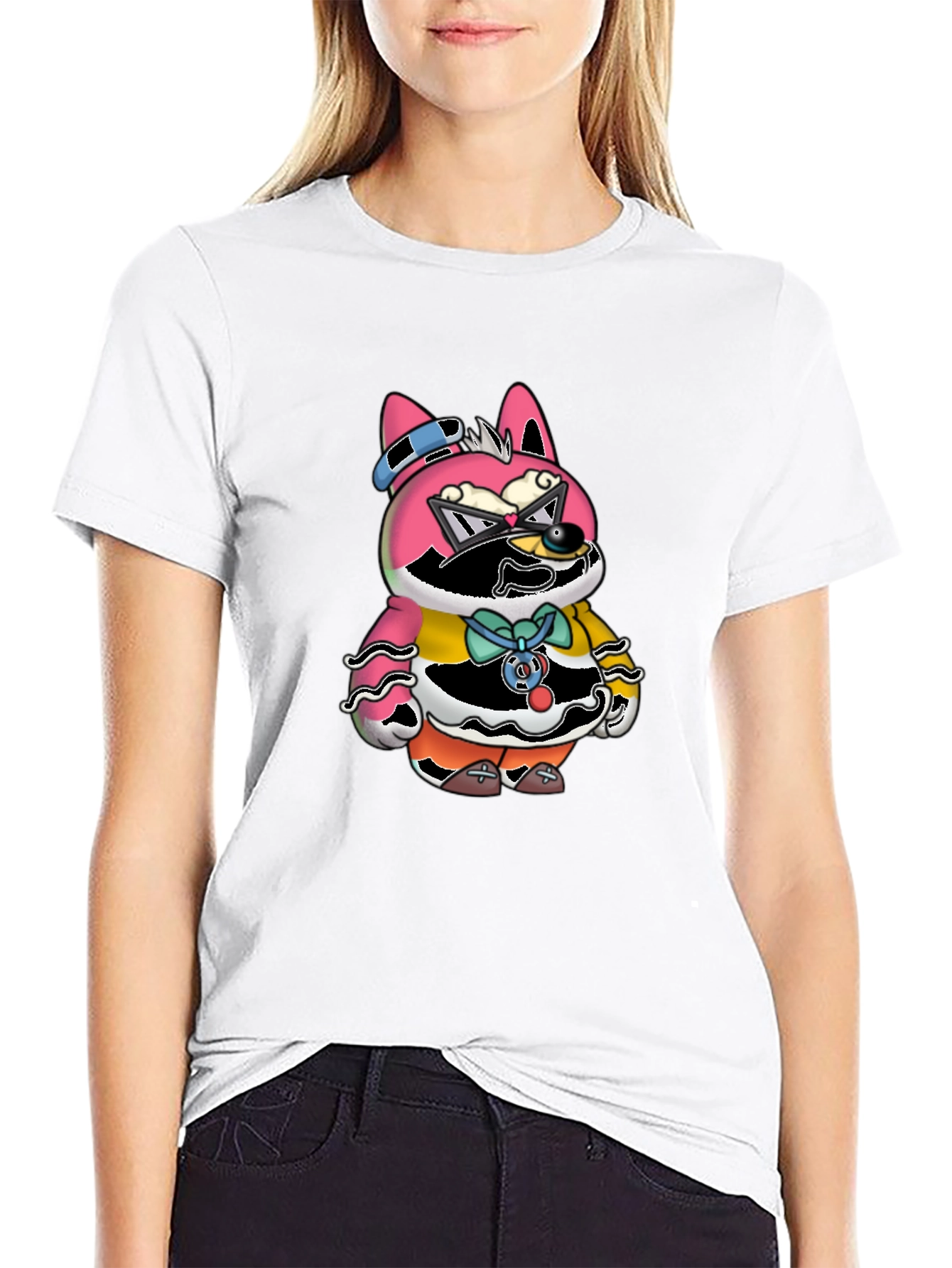 Funky Animal Graphic Tee - Unisex Black Cotton T-Shirt