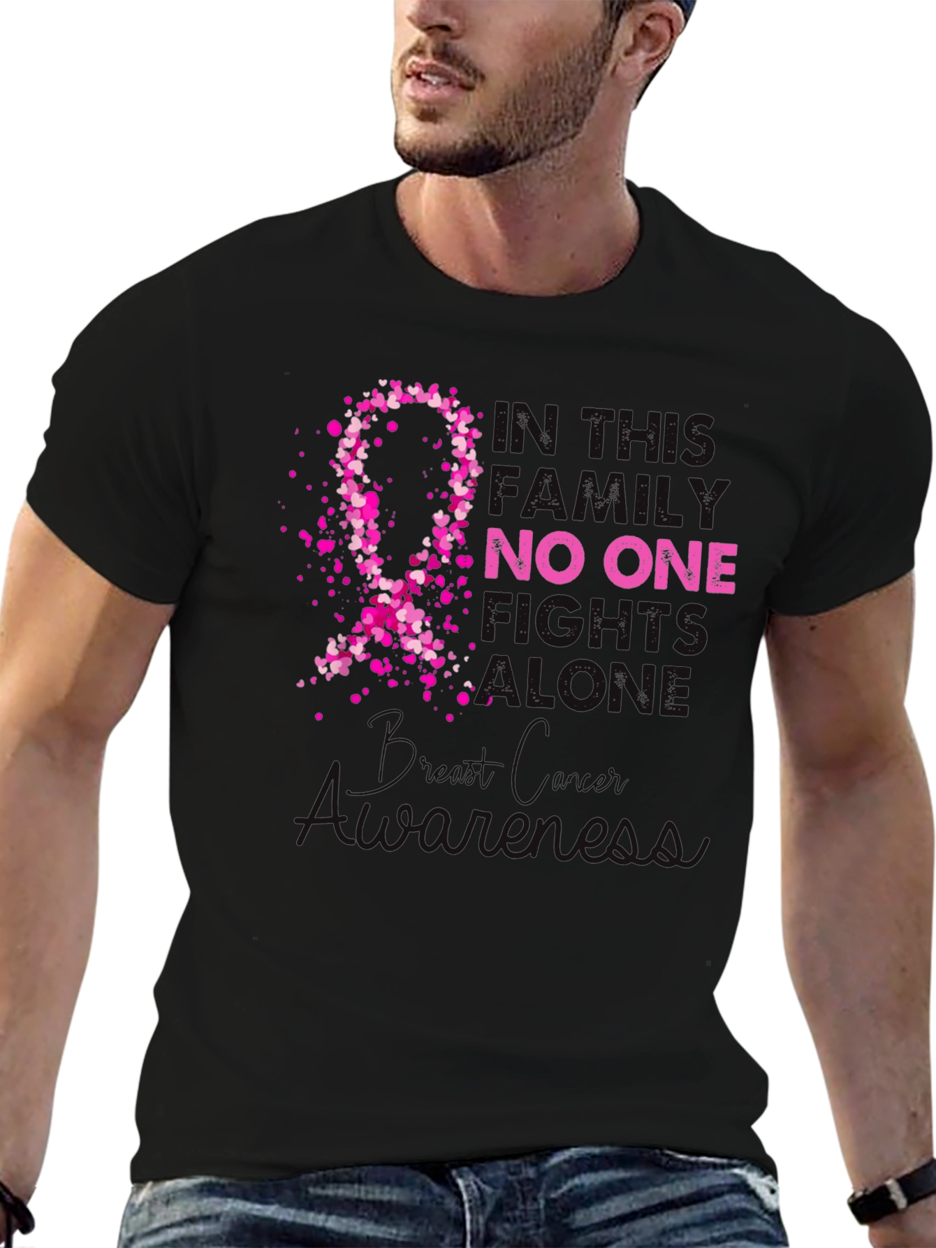 Breast Cancer Awareness T-Shirt - No One Fights Alone