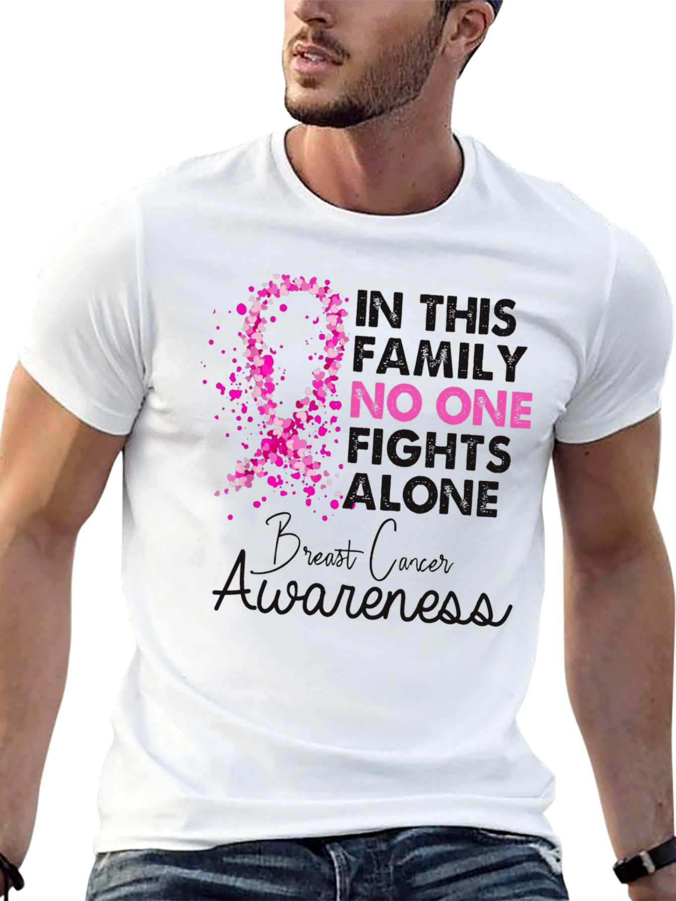 Breast Cancer Awareness T-Shirt - No One Fights Alone