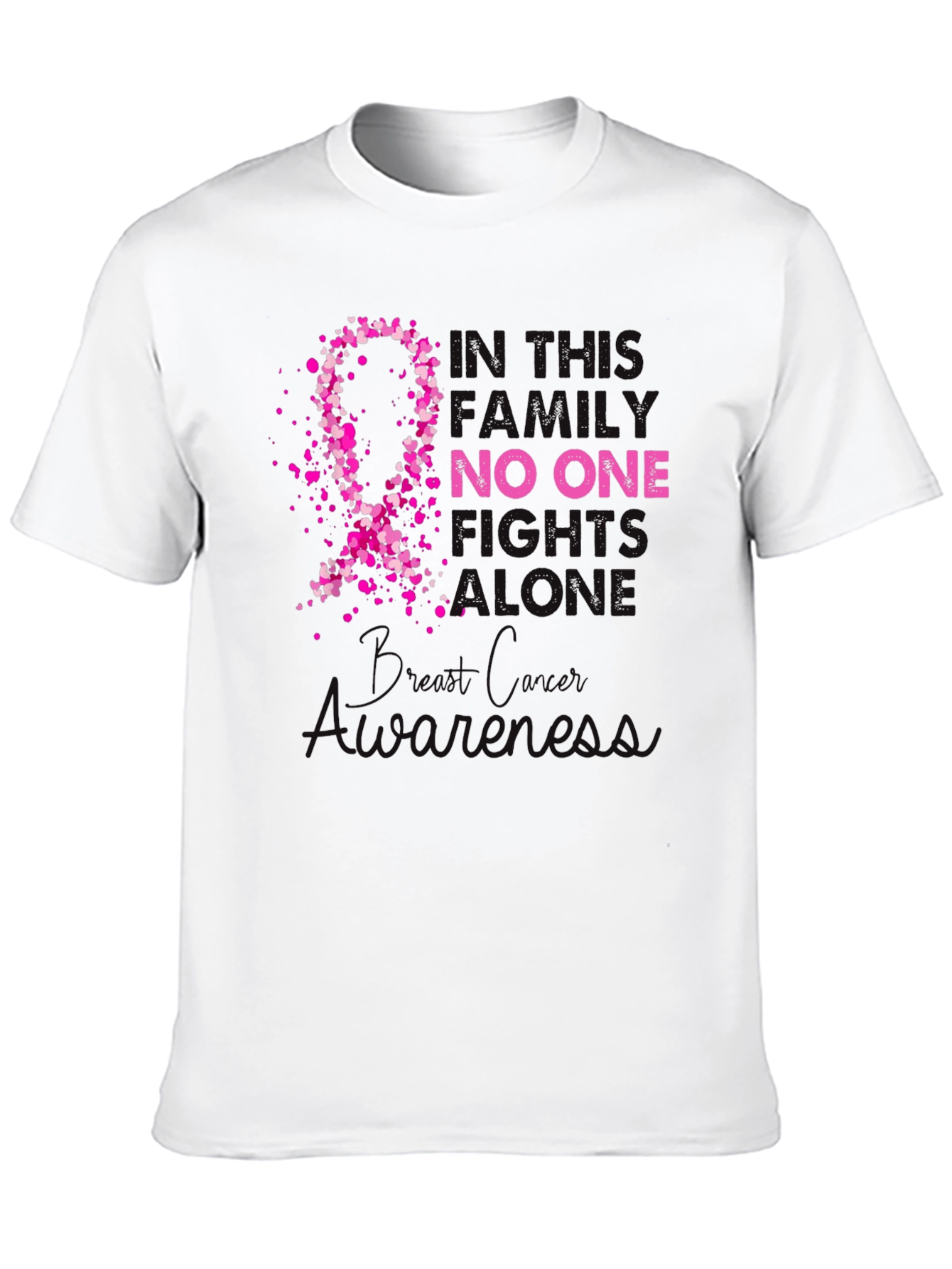 Breast Cancer Awareness T-Shirt - No One Fights Alone