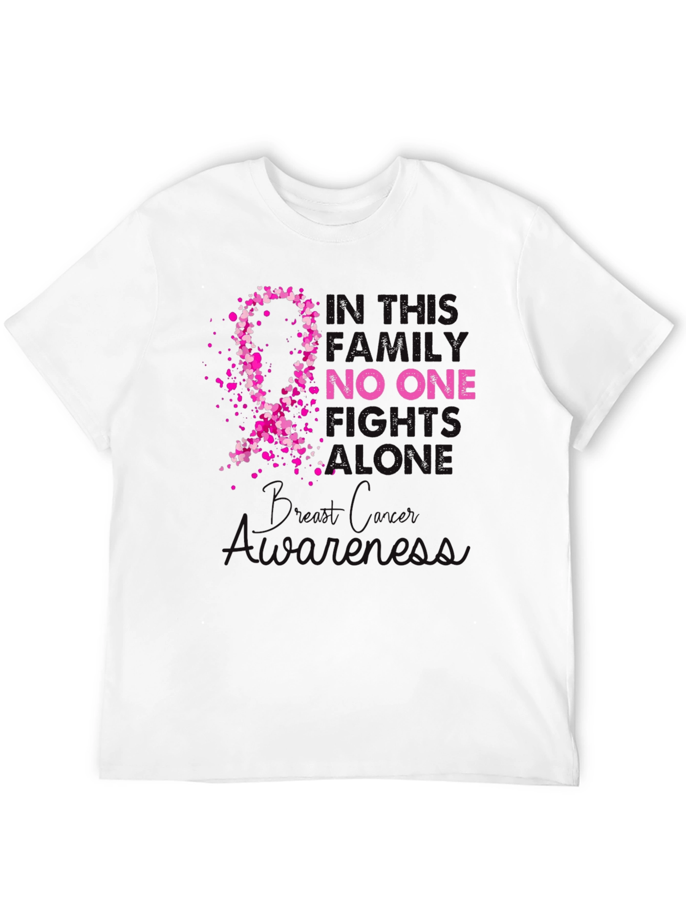 Breast Cancer Awareness T-Shirt - No One Fights Alone