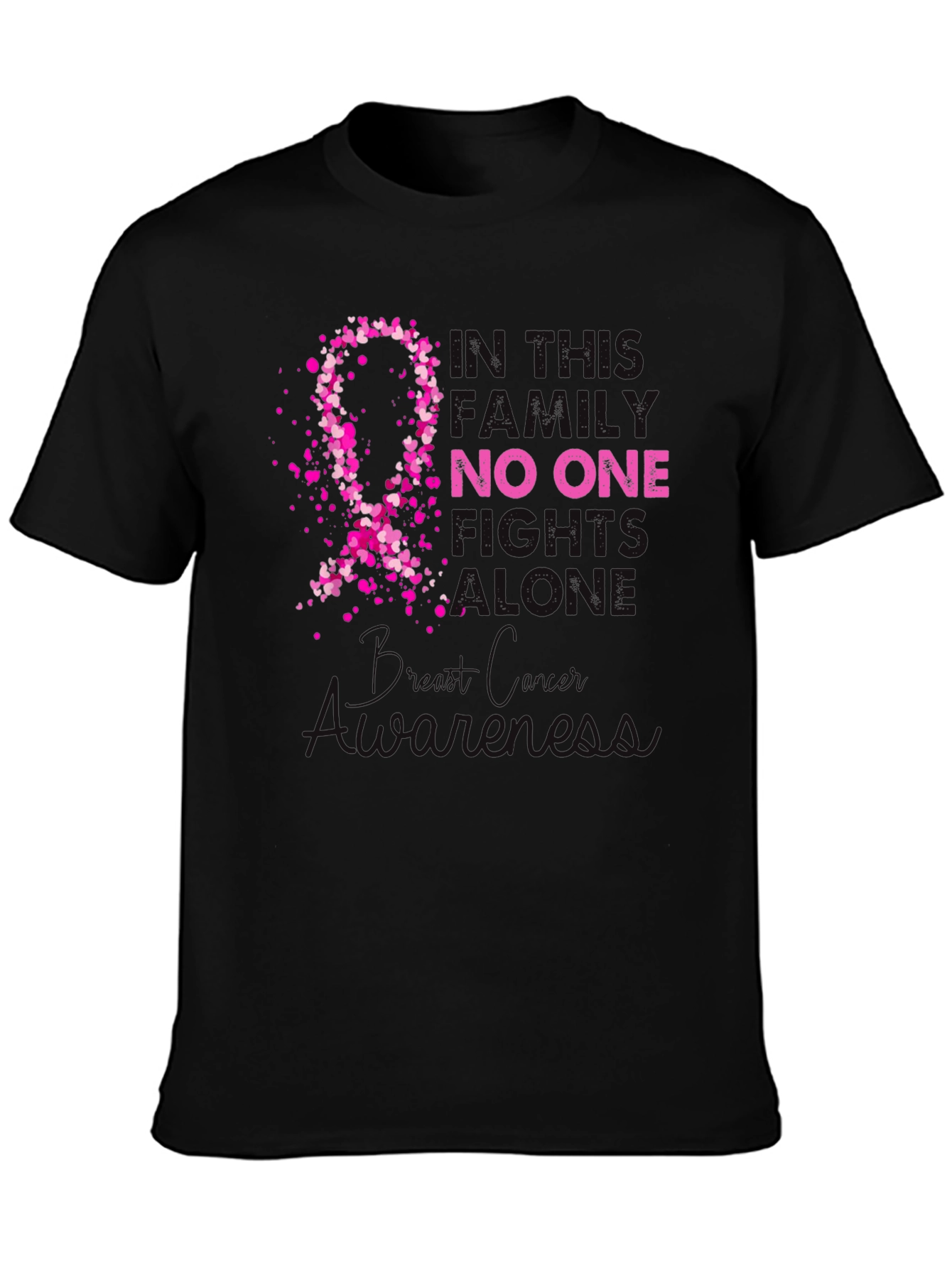 Breast Cancer Awareness T-Shirt - No One Fights Alone