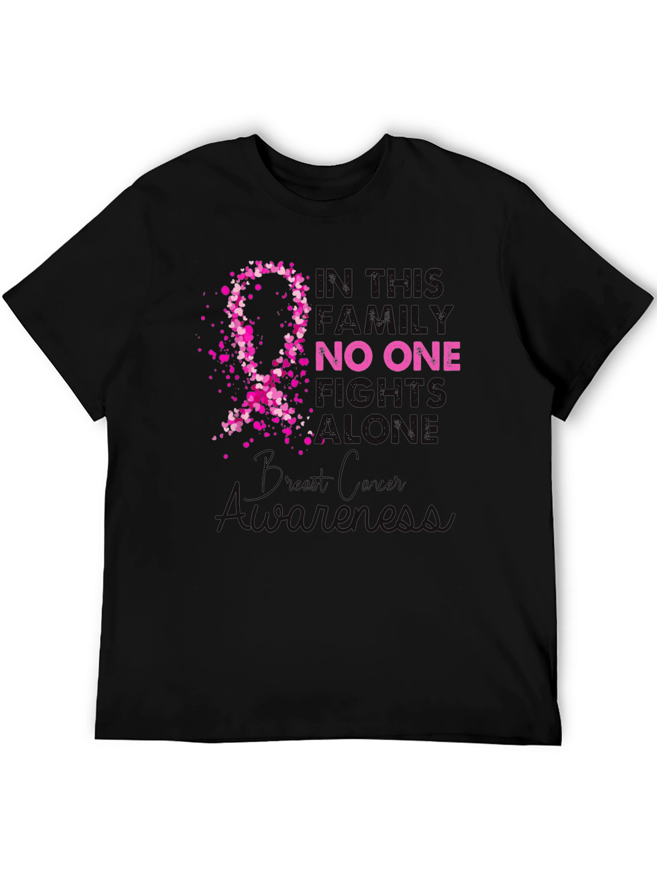 Breast Cancer Awareness T-Shirt - No One Fights Alone