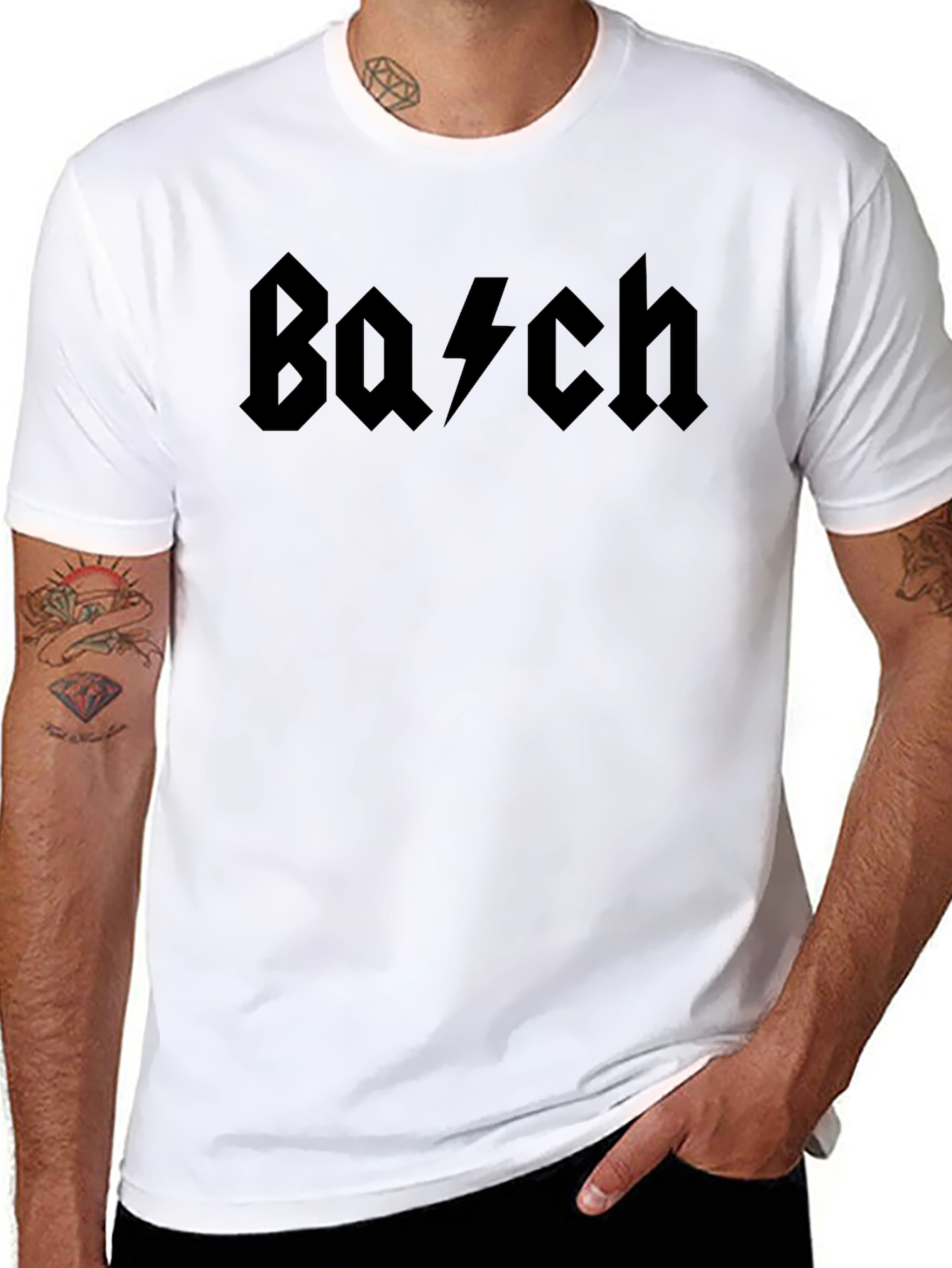 Bach AC DC Style Black T-Shirt