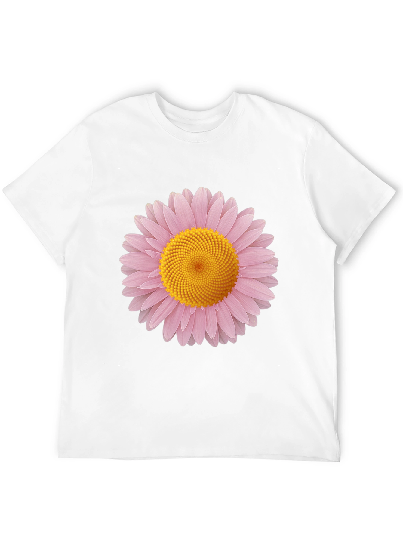 Black T-Shirt with Pink and Yellow Daisy Graphic