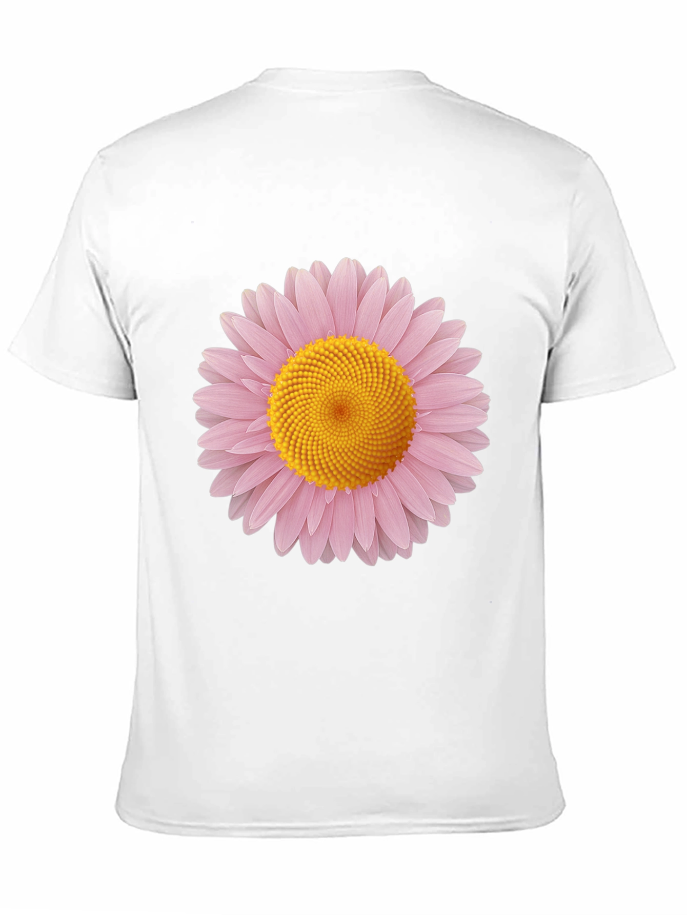 Black T-Shirt with Pink and Yellow Daisy Graphic