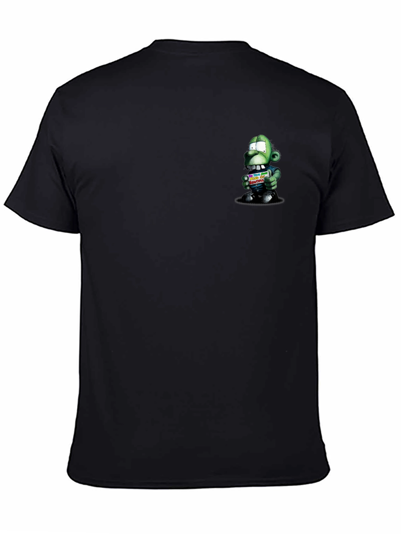 Zombie Cartoon Graphic Black T-Shirt