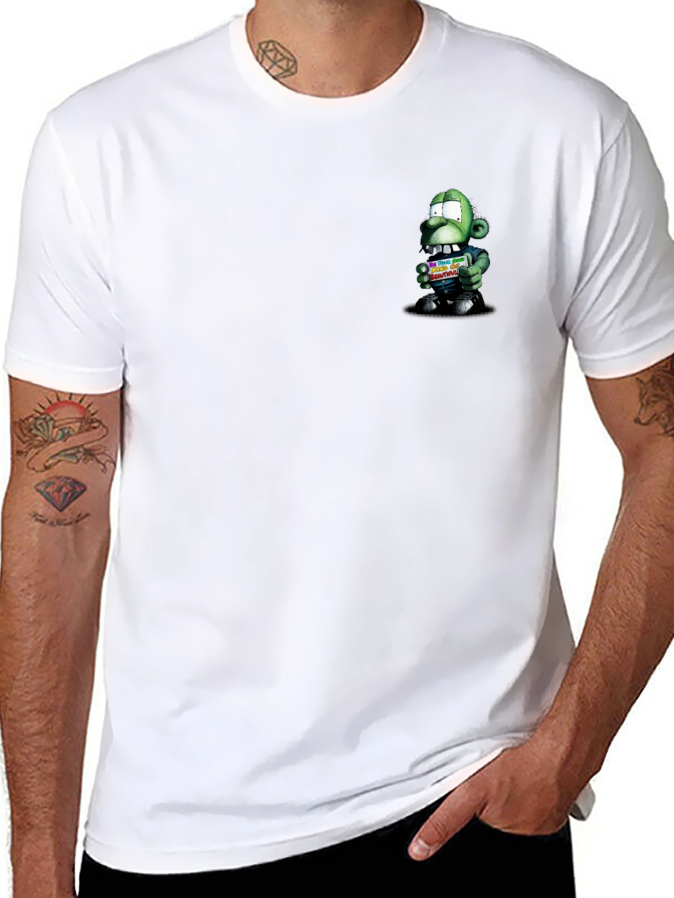 Zombie Cartoon Graphic Black T-Shirt
