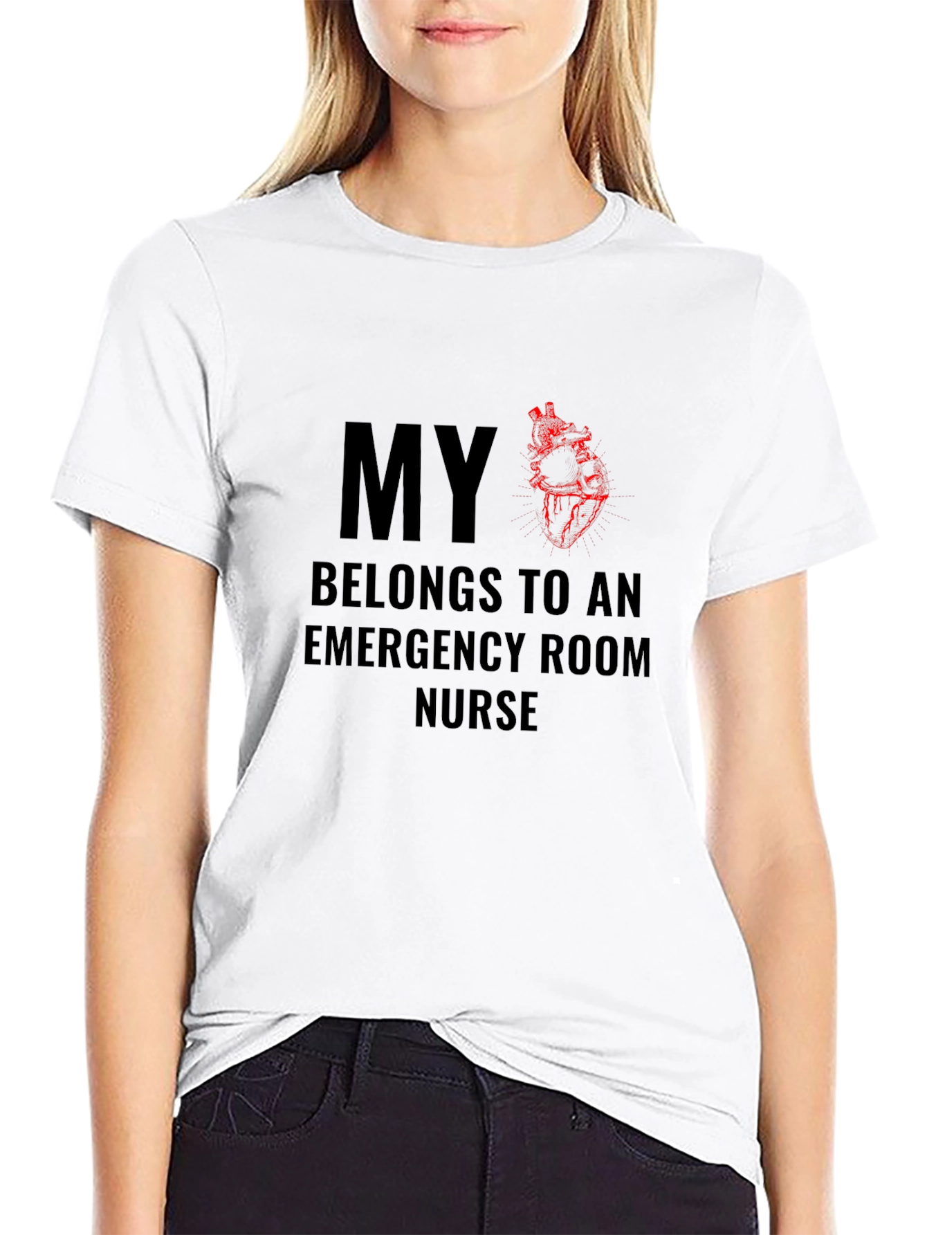 Emergency Room Nurse T-Shirt Heart Graphic