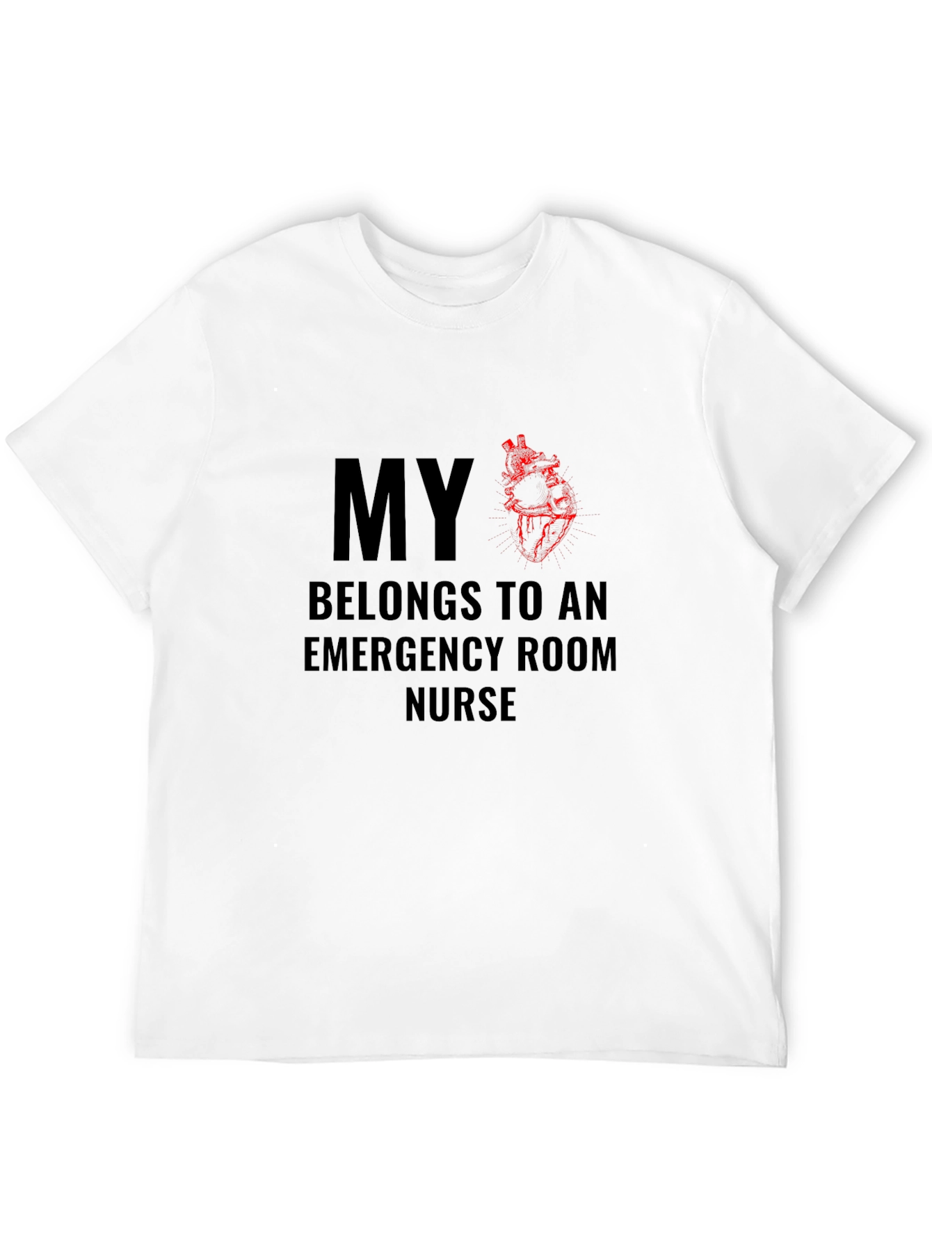 Emergency Room Nurse T-Shirt Heart Graphic