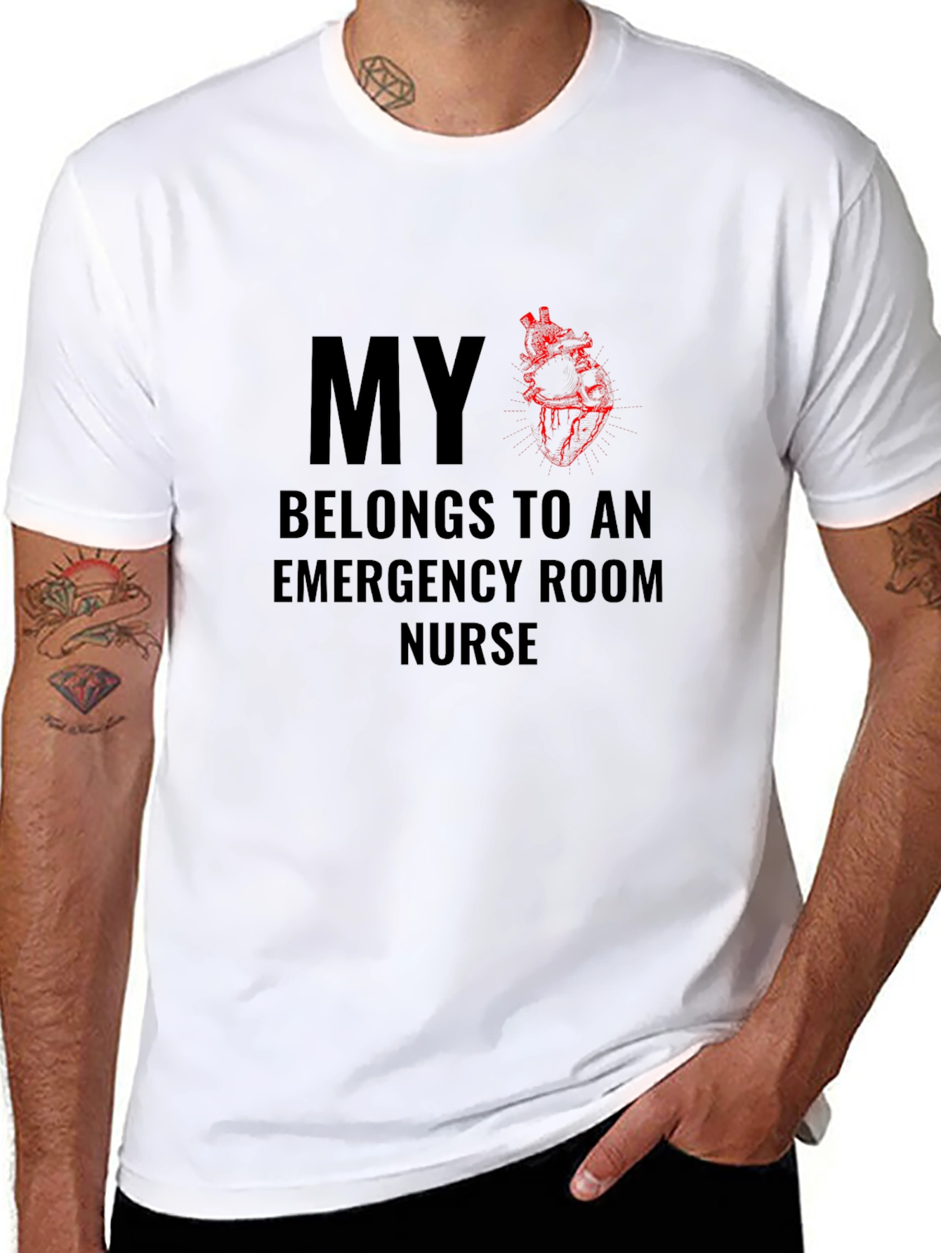 Emergency Room Nurse T-Shirt Heart Graphic