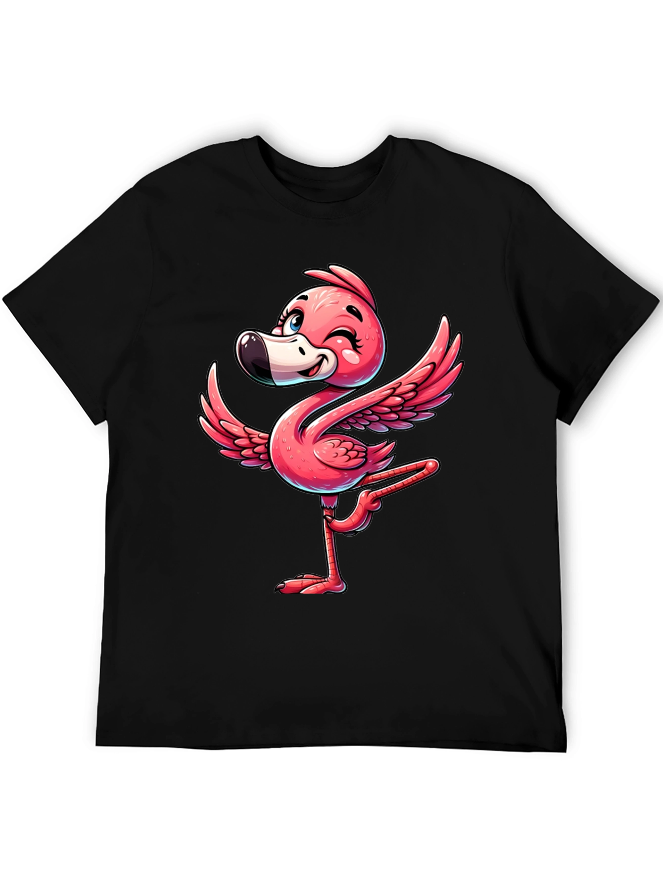 Whimsical Flamingo Graphic T-Shirt - Soft Cotton Blend
