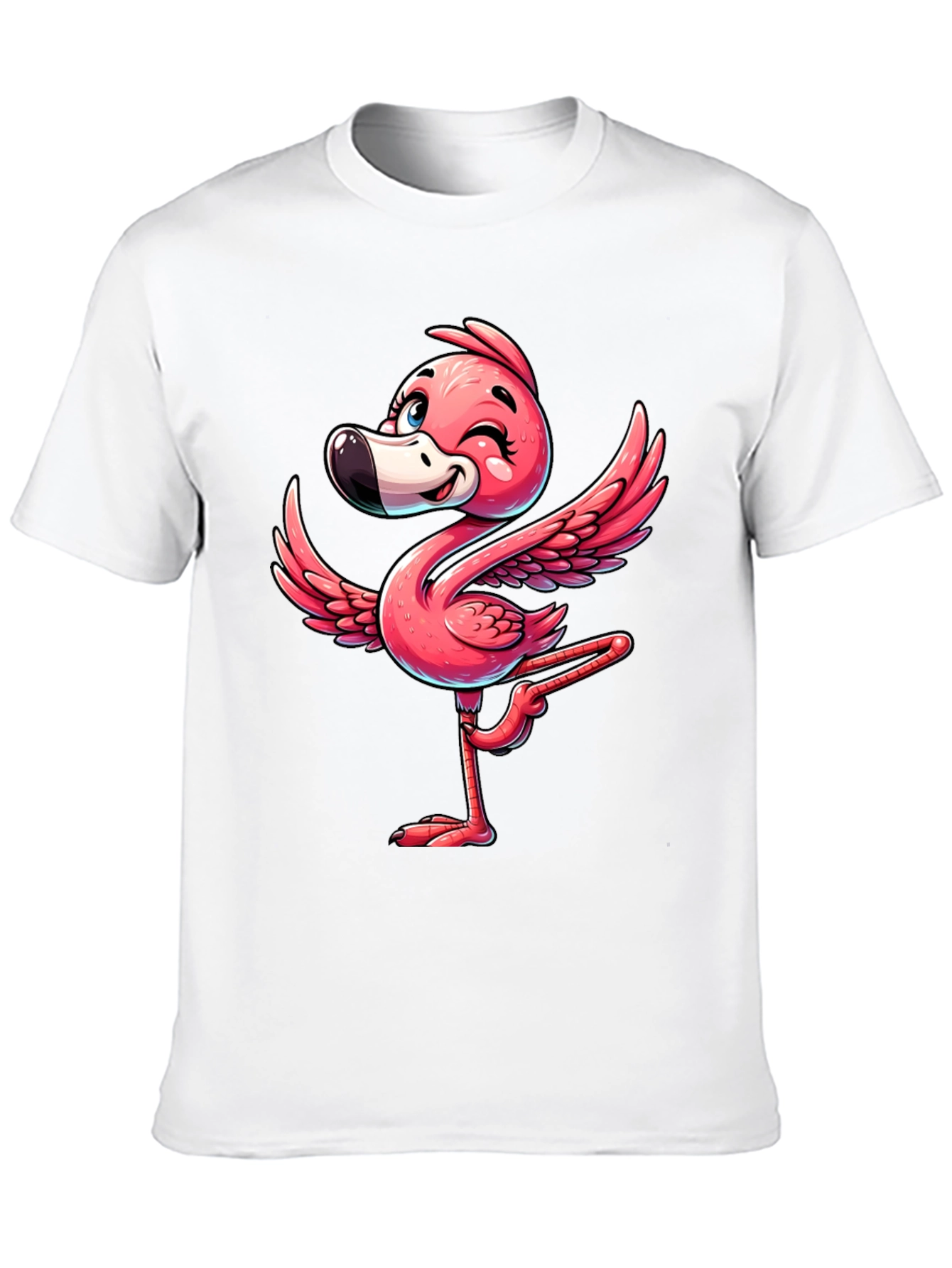 Whimsical Flamingo Graphic T-Shirt - Soft Cotton Blend