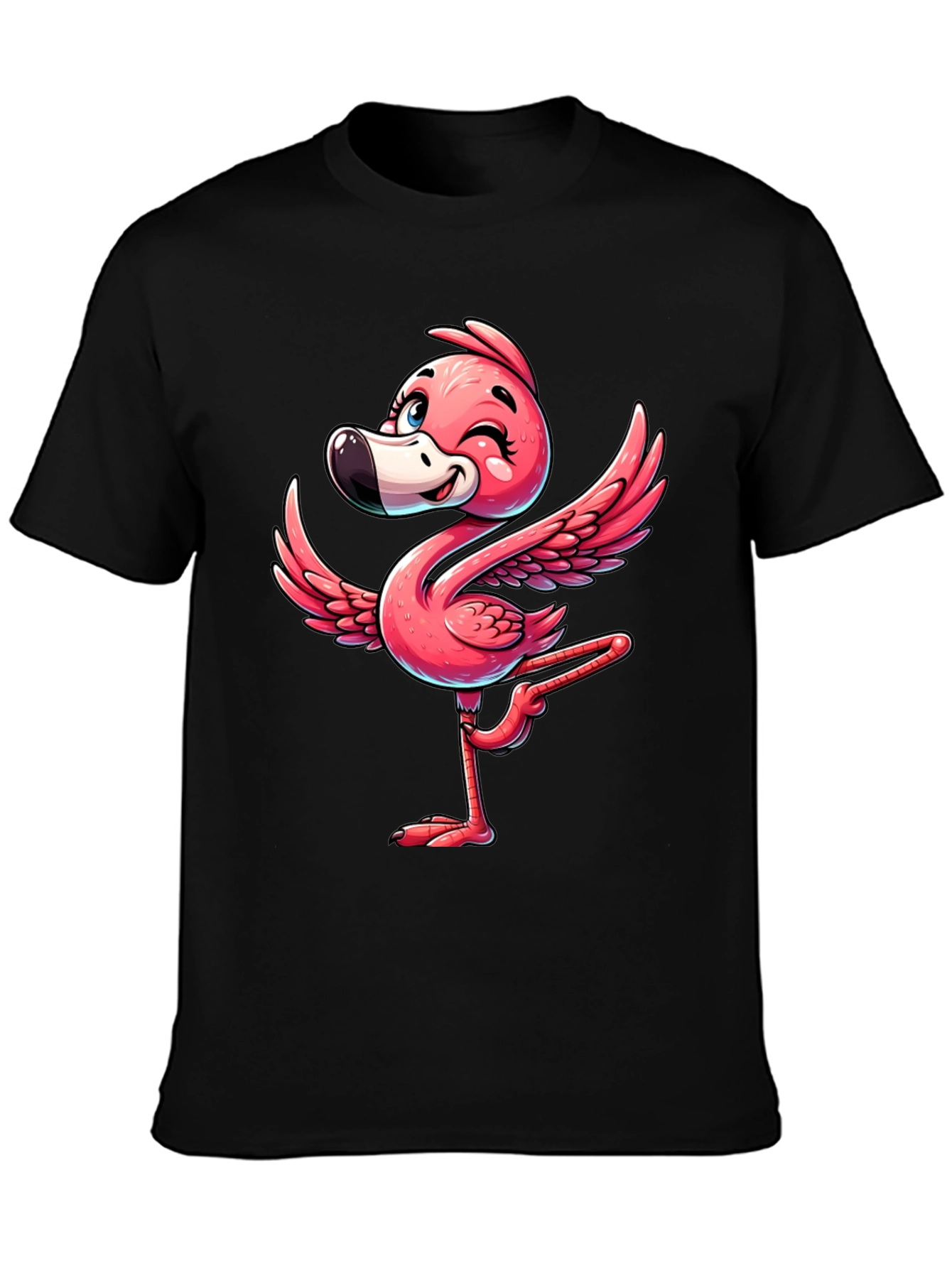 Whimsical Flamingo Graphic T-Shirt - Soft Cotton Blend